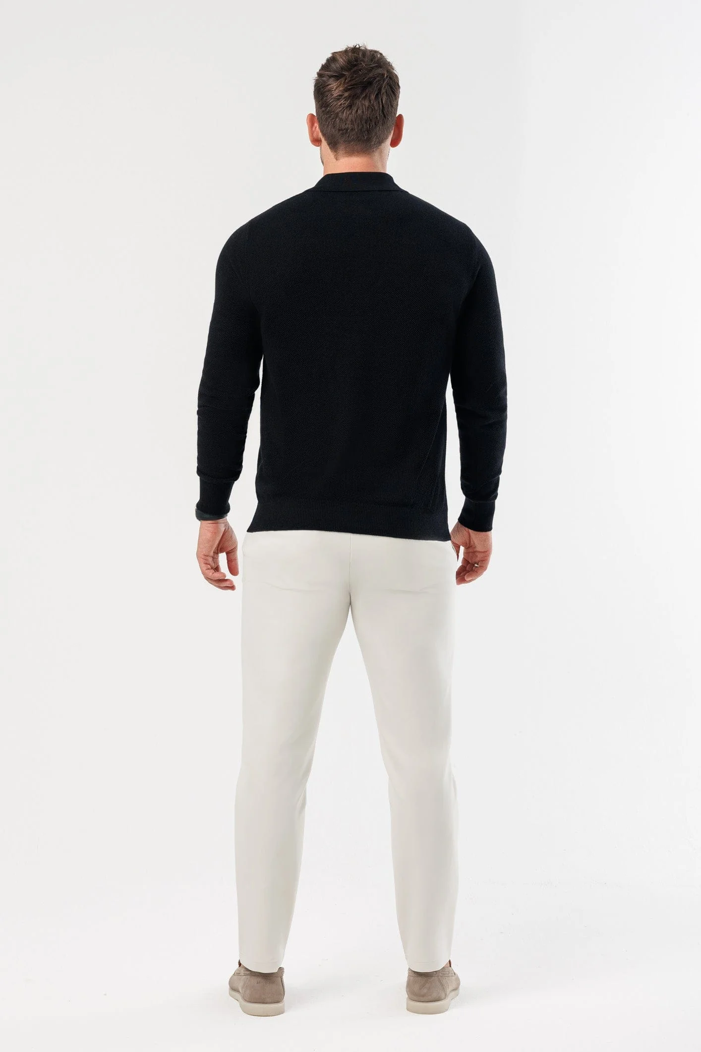 COAST LONG SLEEVE POLO - BLACK - Image 9