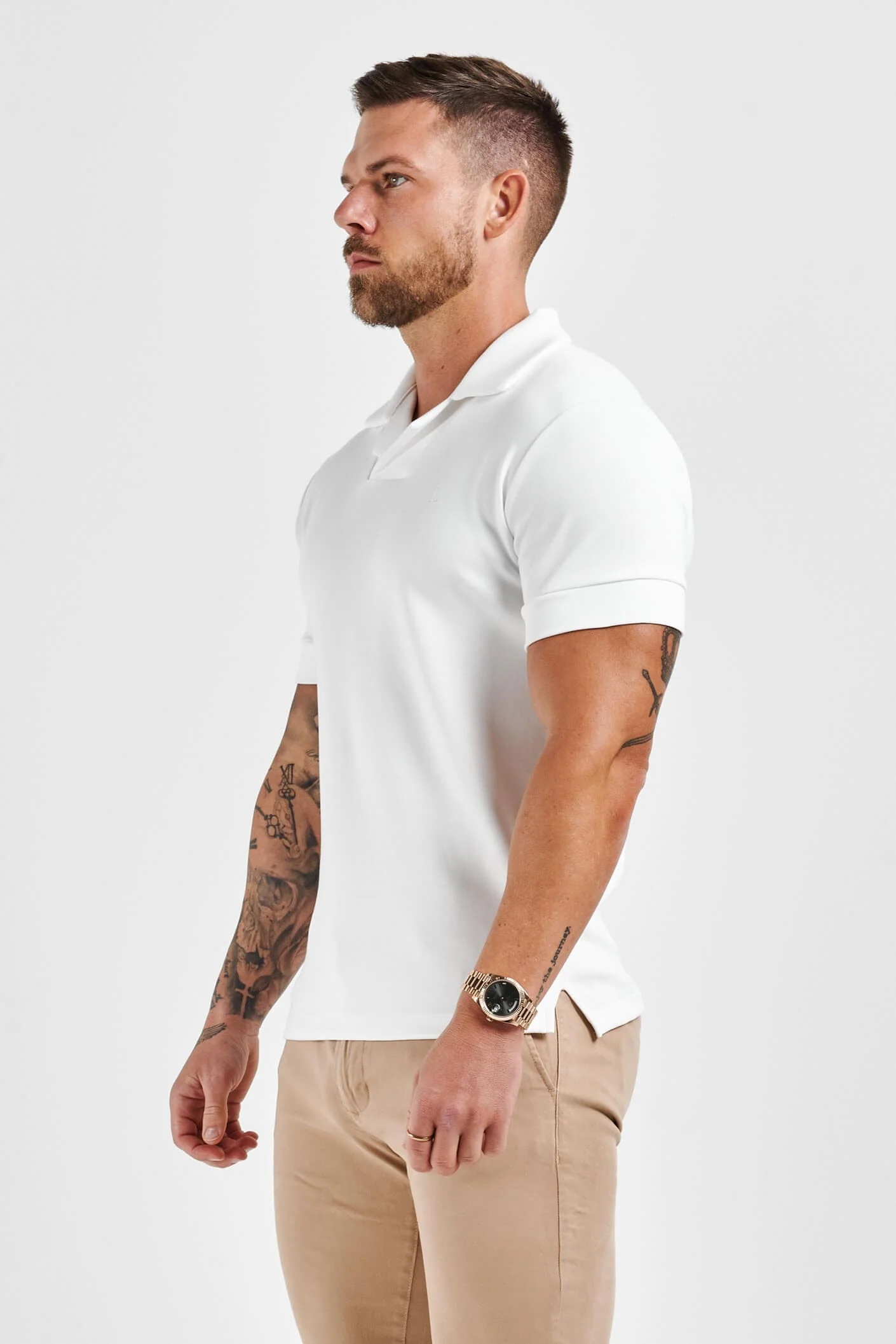 CORE REVERE COLLAR POLO - WHITE - Image 3