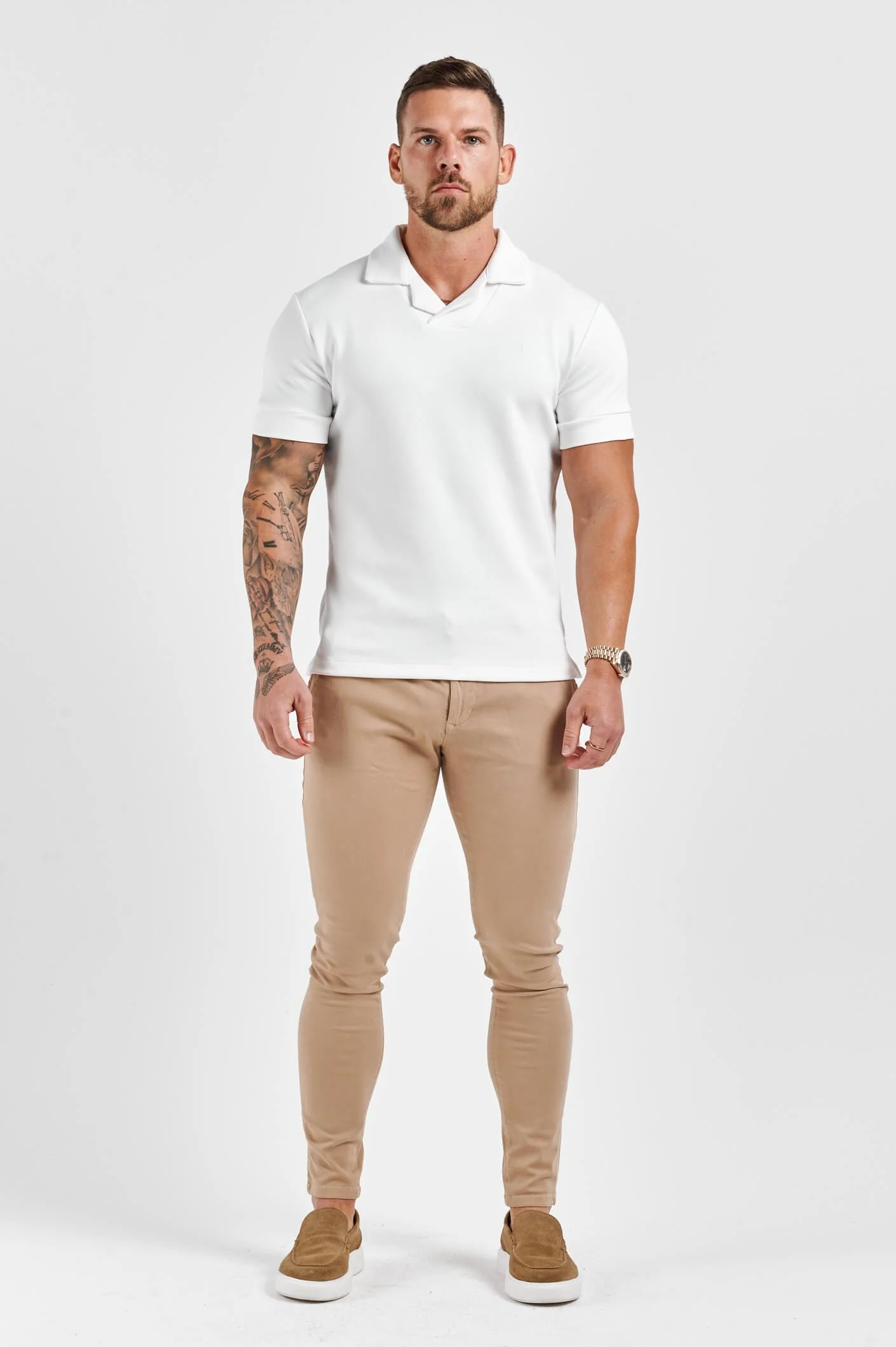 CORE REVERE COLLAR POLO - WHITE - Image 4