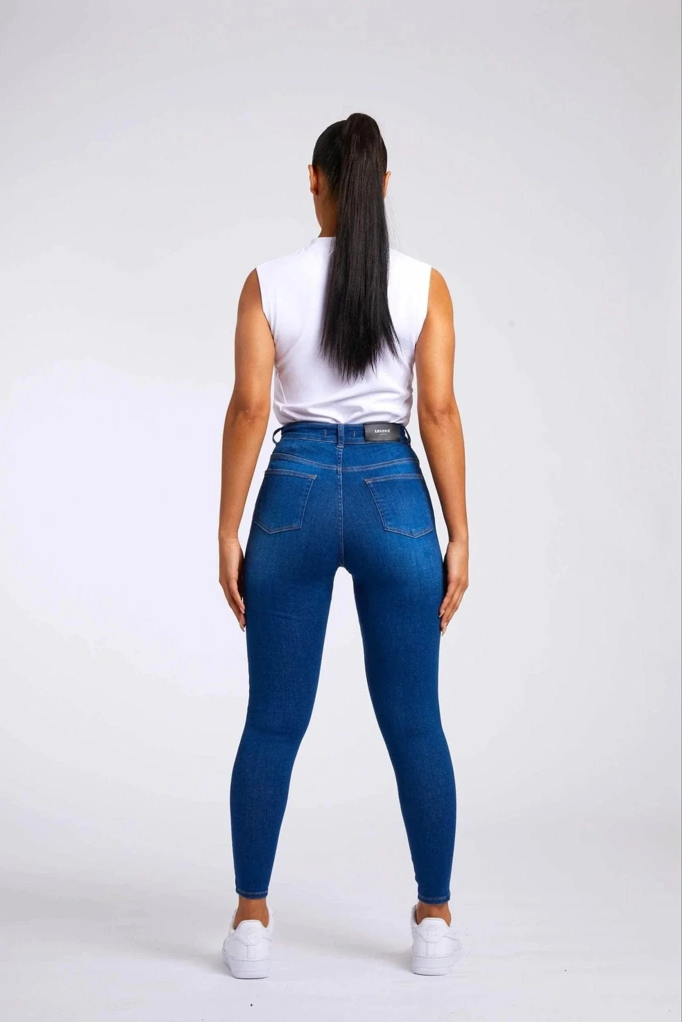 SKINNY JEANS RIPPED & REPAIRED - DARK BLUE - Image 5