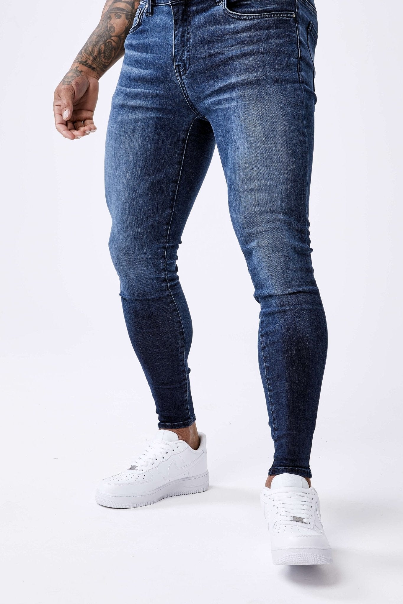 SKINNY FIT JEANS - DARK INDIGO FADE WASH - Image 3
