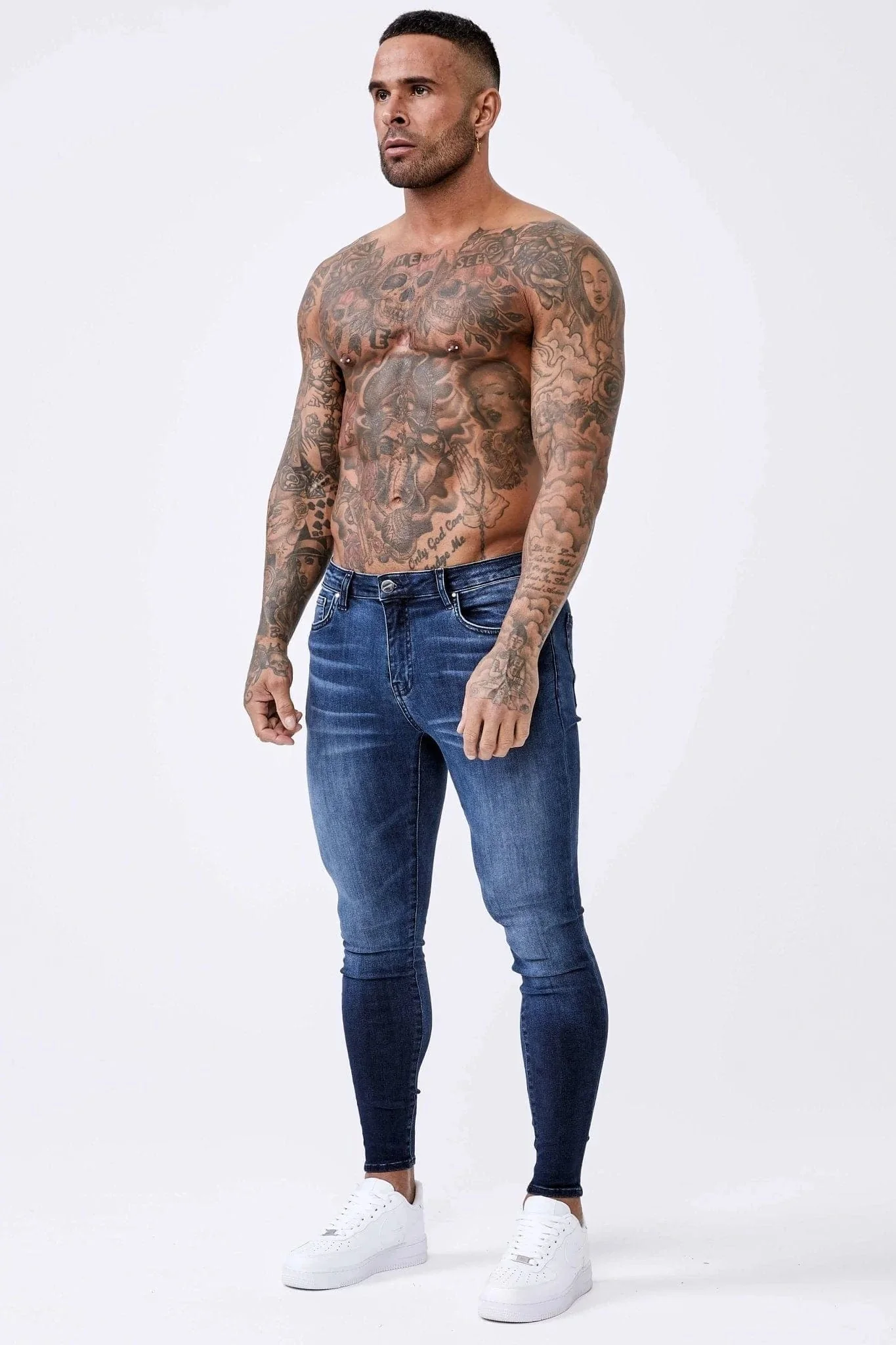 SKINNY FIT JEANS - DARK INDIGO FADE WASH - Image 4