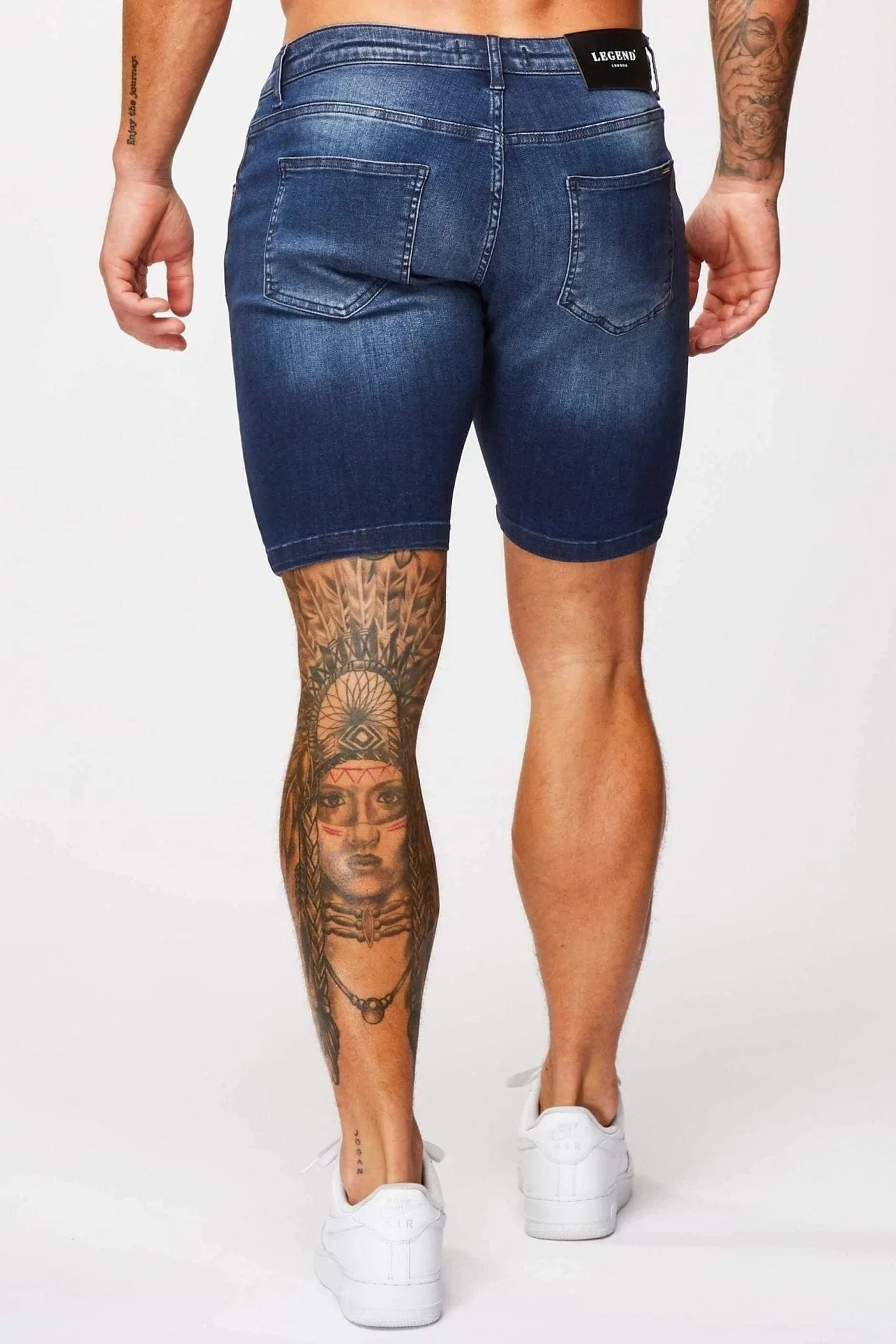 DENIM SHORT - DARK INDIGO FADE WASH - Image 4