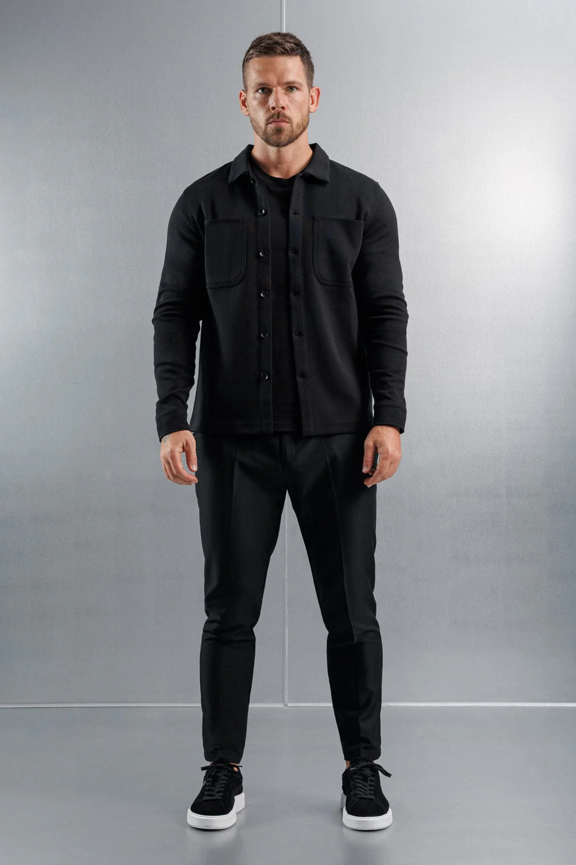 JERSEY OVERSHIRT - BLACK - Image 3