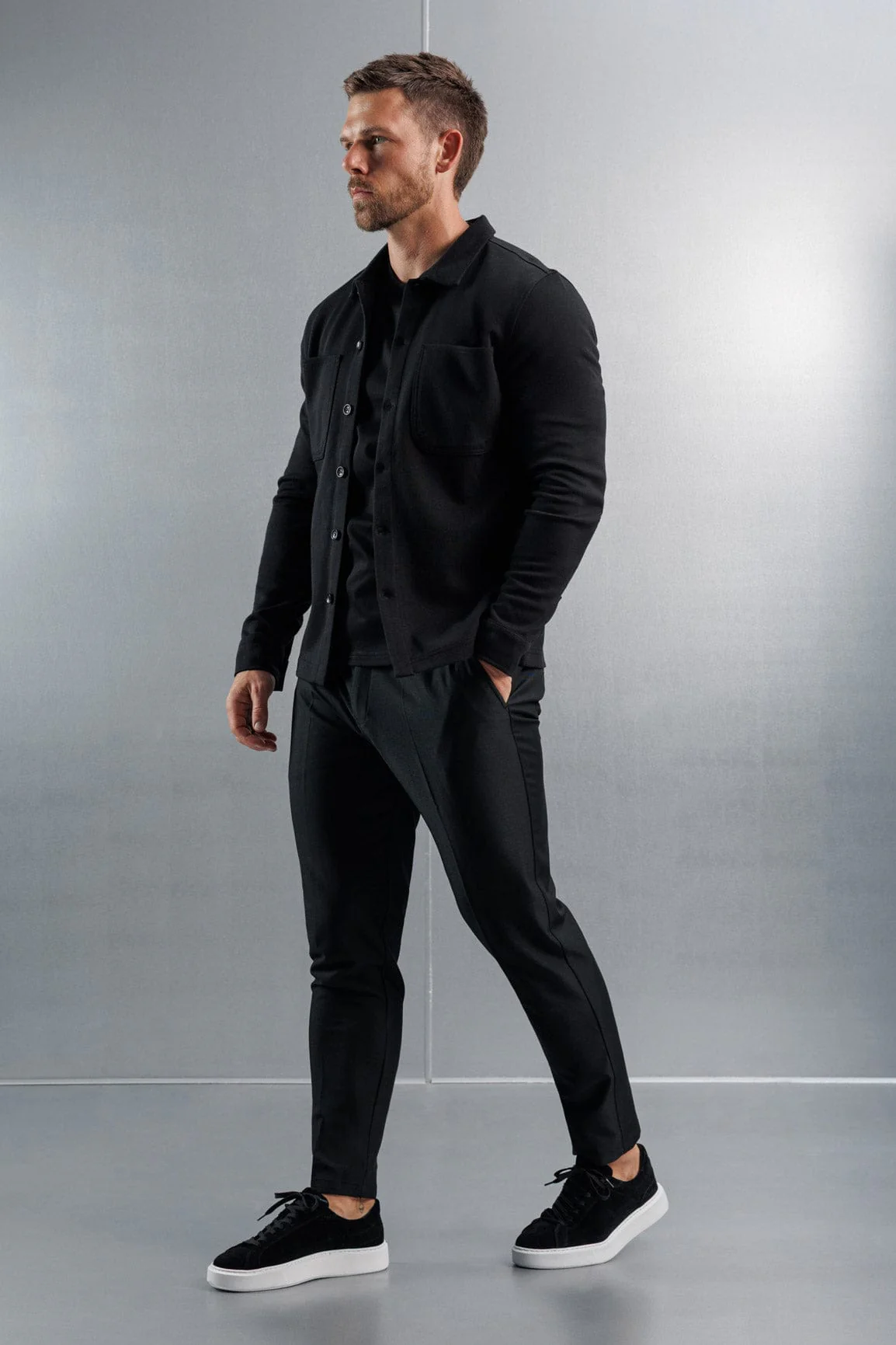JERSEY OVERSHIRT - BLACK - Image 4