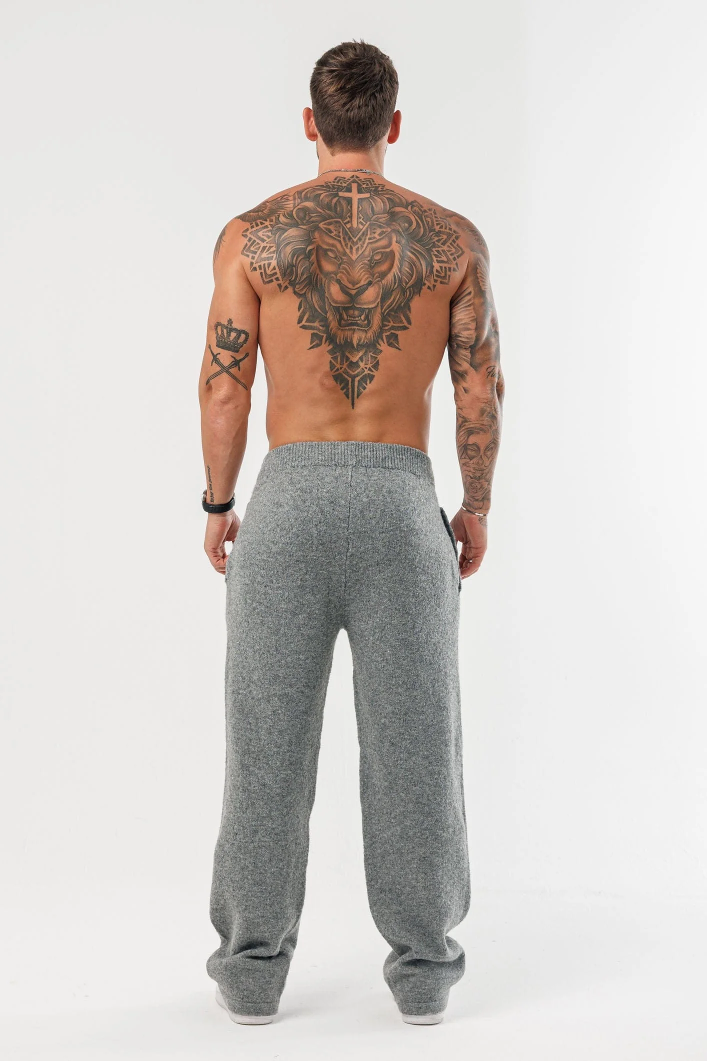 KNIT JOGGER - GREY MARL - Image 6