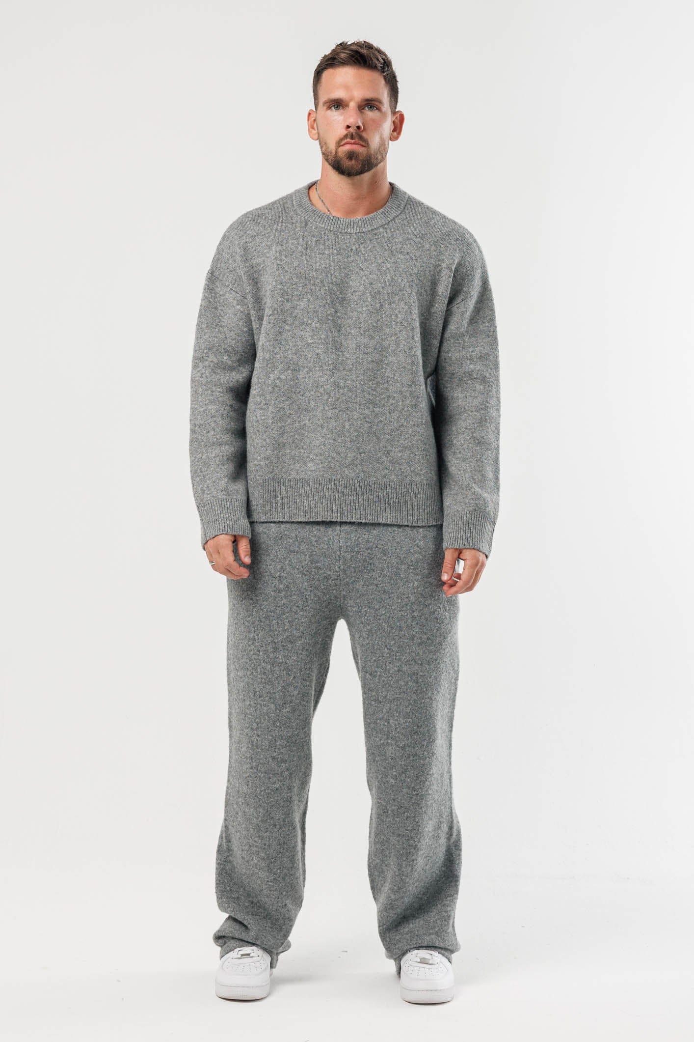 KNIT SWEATER - GREY MARL - Image 6