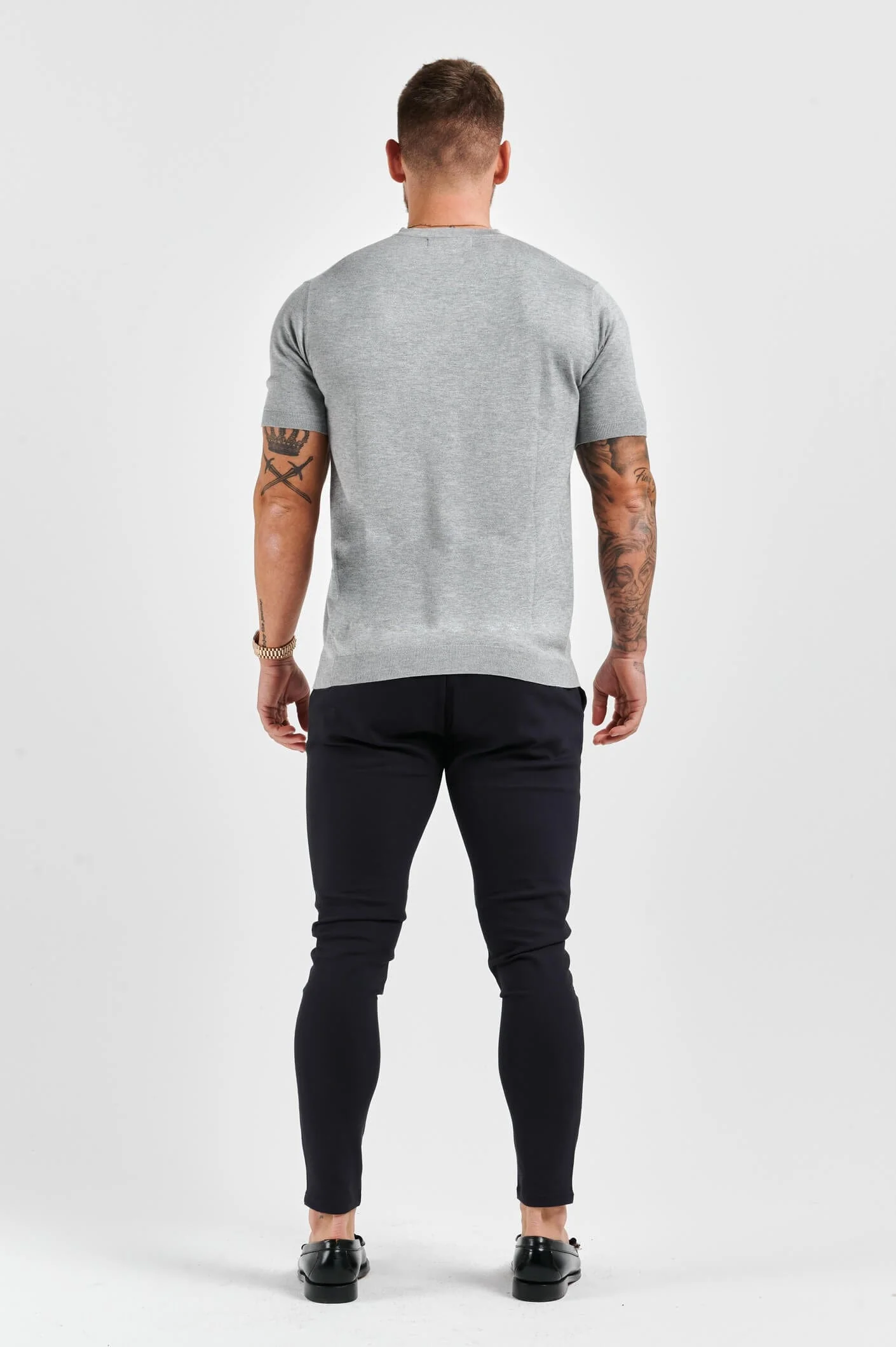 KNIT T-SHIRT - GREY - Image 7