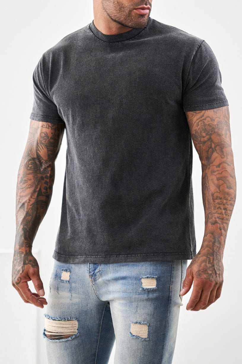 PREMIUM BASICS T-SHIRT - WASHED GREY - Image 3