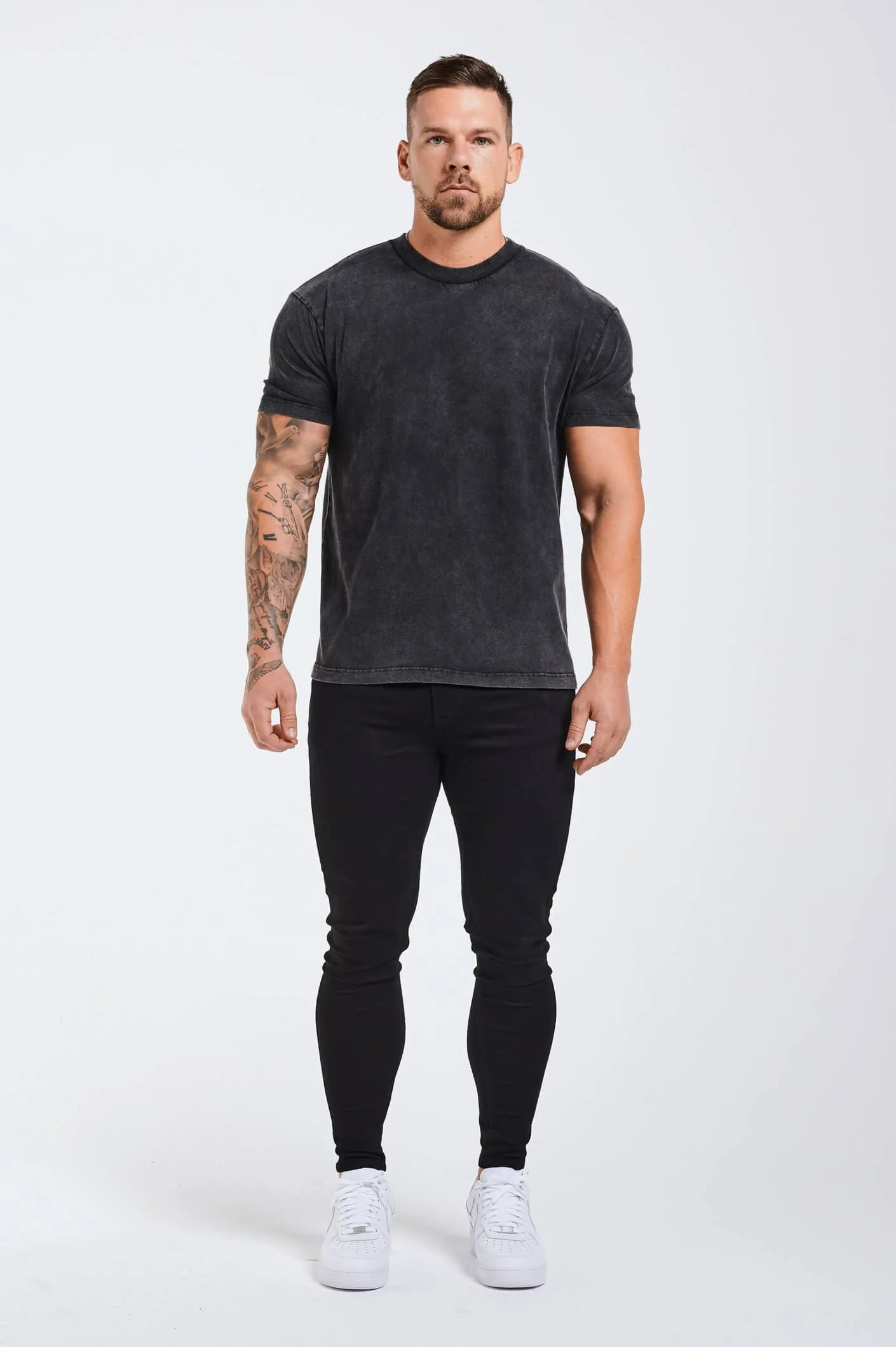 PREMIUM BASICS T-SHIRT - WASHED GREY - Image 4