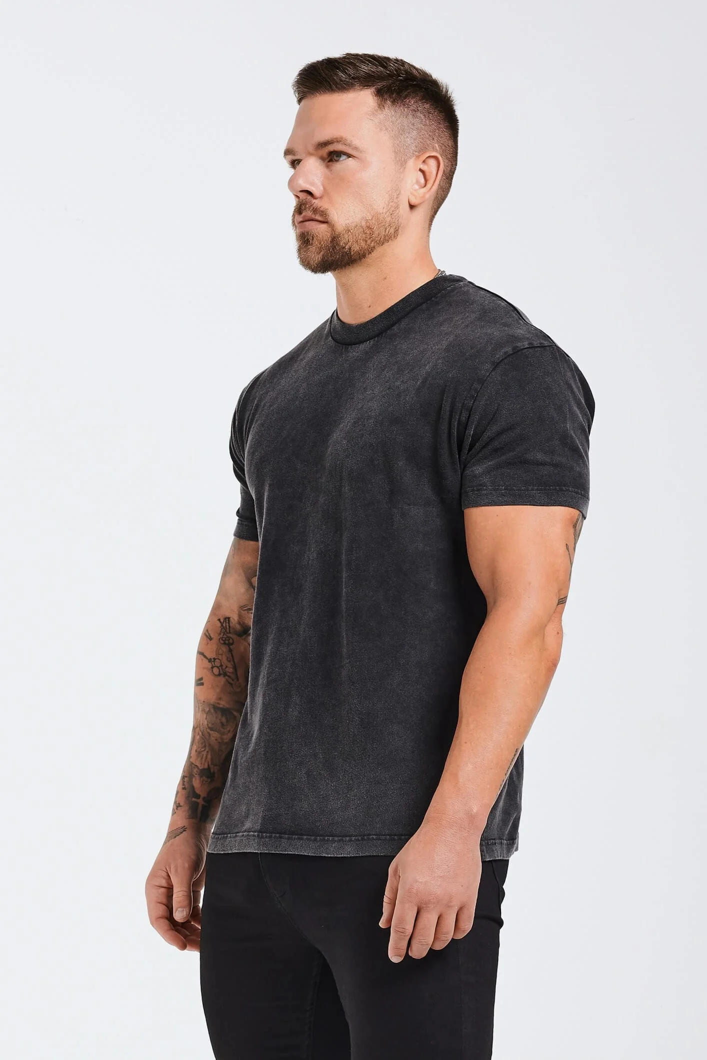 PREMIUM BASICS T-SHIRT - WASHED GREY - Image 5