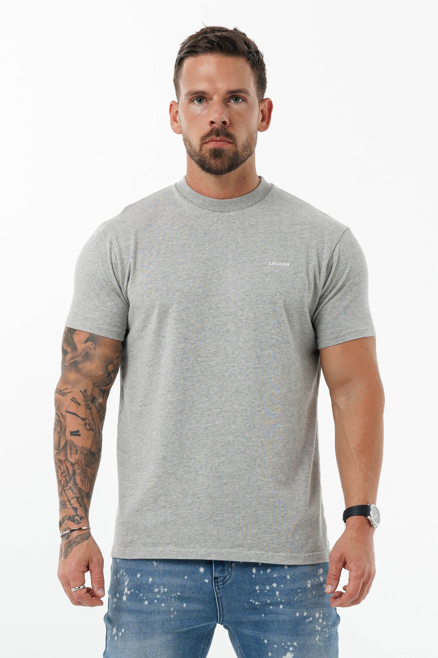 PREMIUM BASICS T-SHIRT - GREY MARL - Image 3