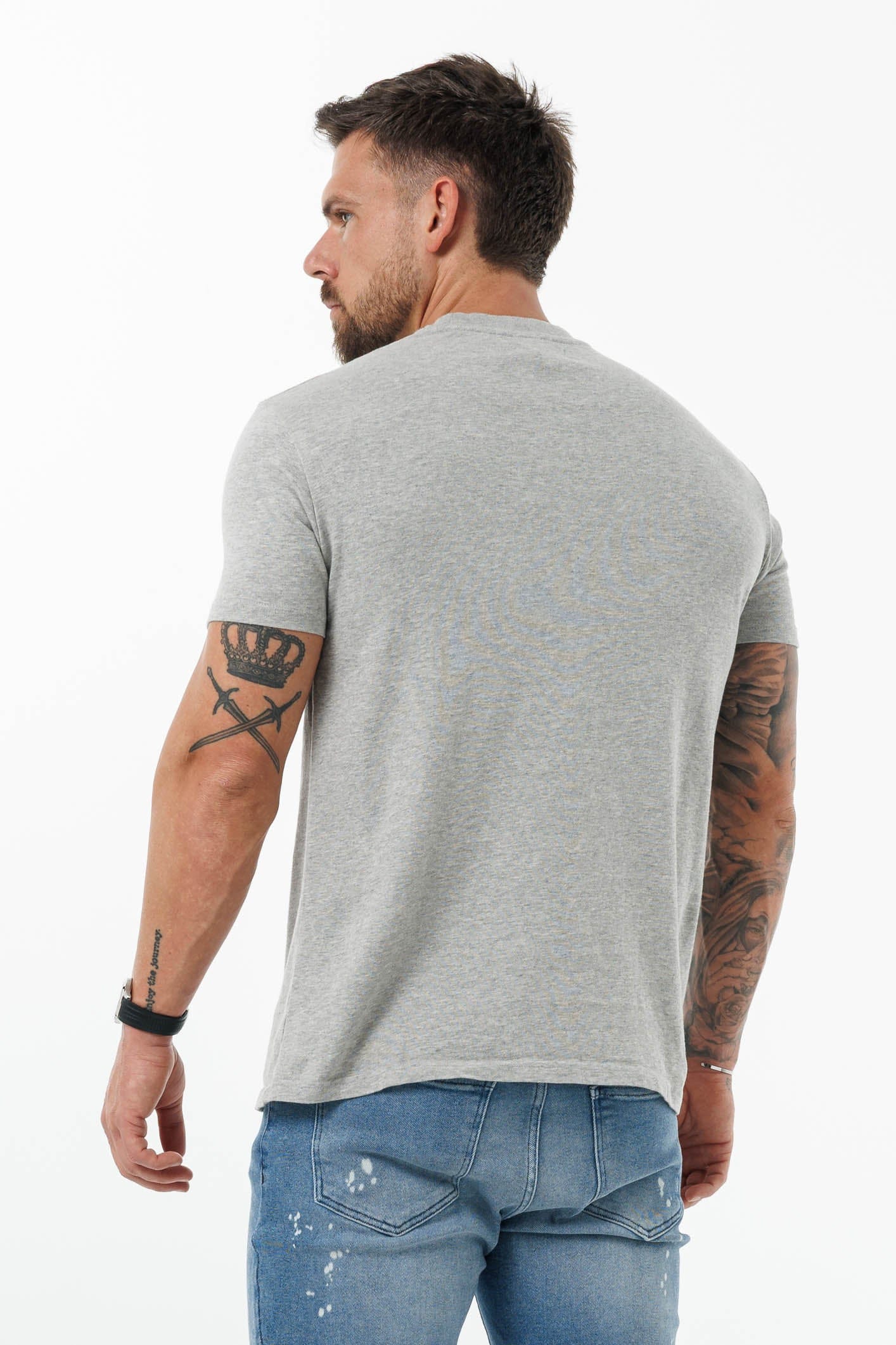 PREMIUM BASICS T-SHIRT - GREY MARL - Image 6