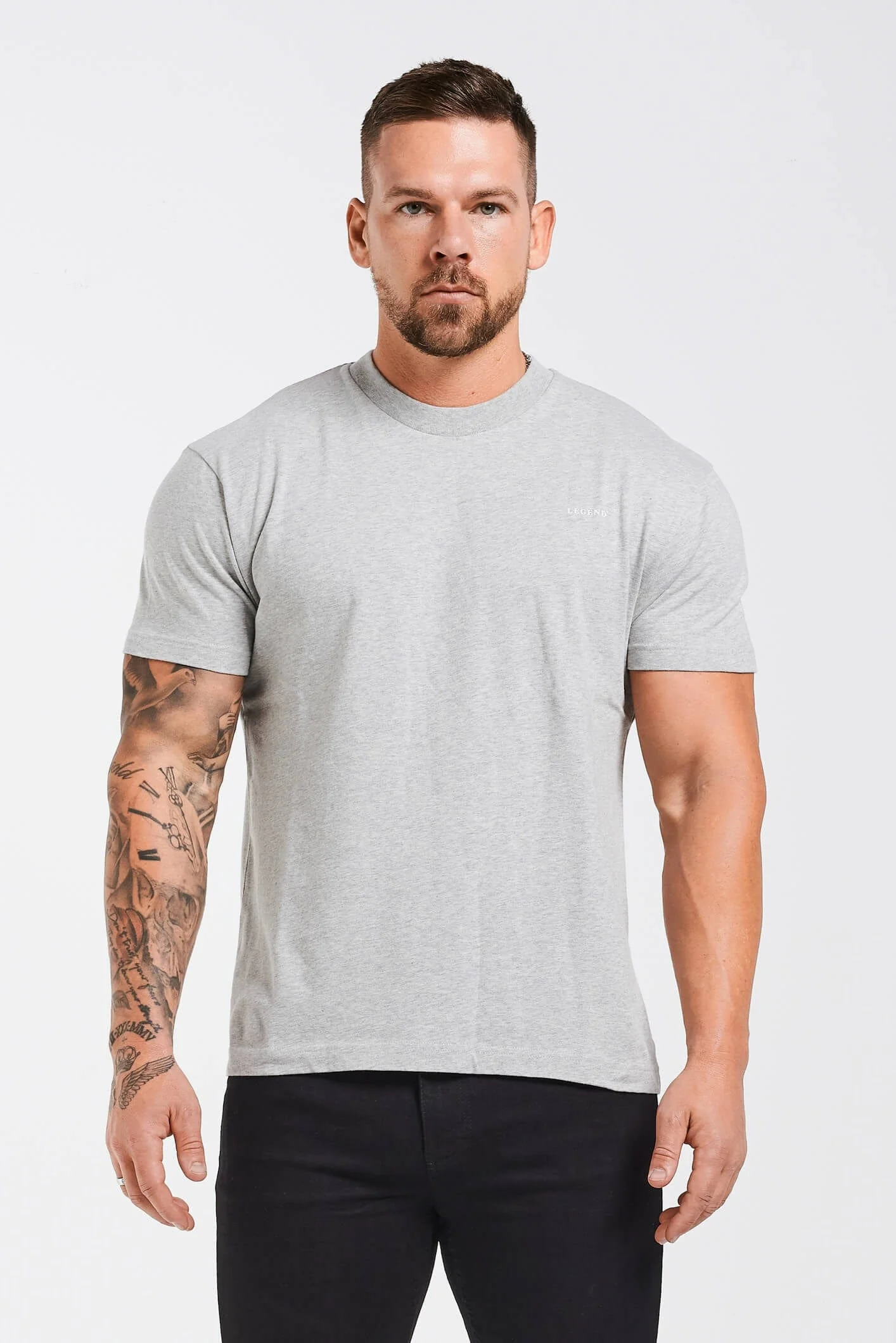 PREMIUM BASICS T-SHIRT - GREY MARL - Image 8