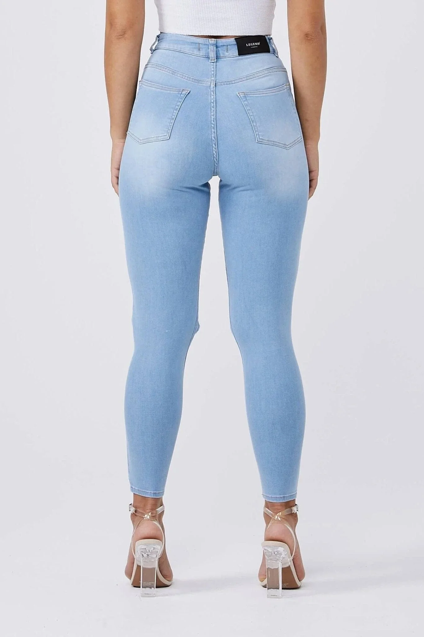 SKINNY JEANS MULTI RIPPED - LIGHT BLUE - Image 8