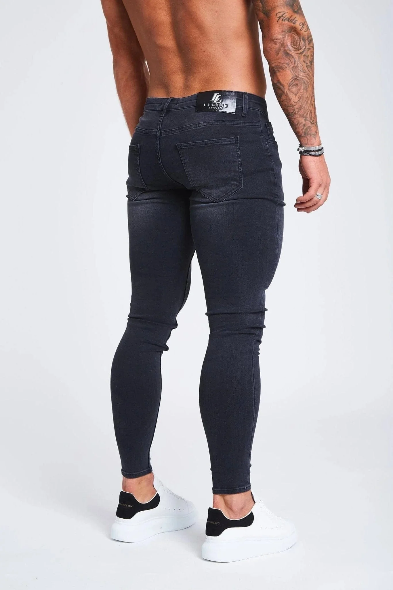 SKINNY FIT JEANS NON RIPPED - GREY - Image 5