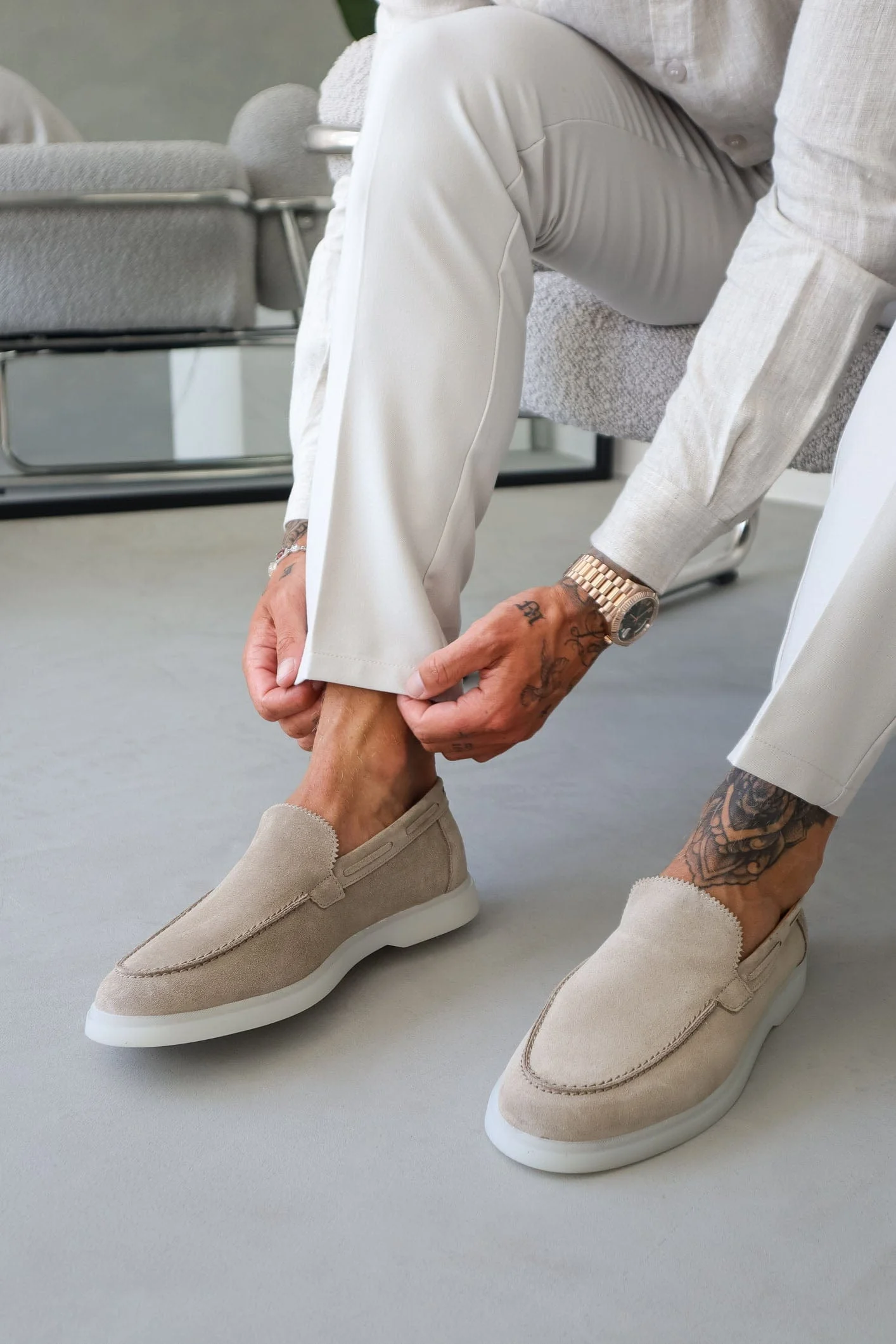 SUEDE LOAFER - BEIGE - Image 4