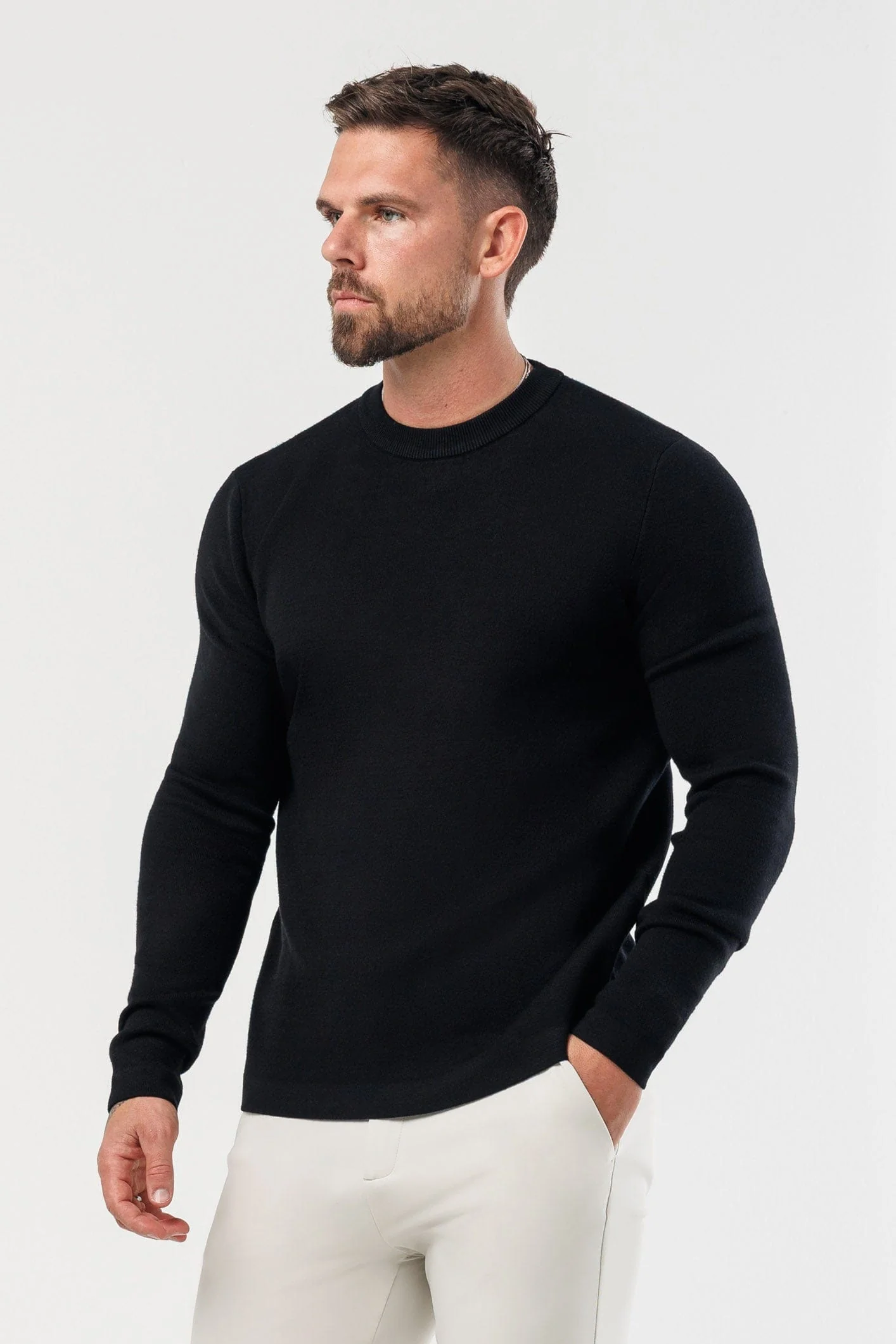 LUXE KNIT SWEATER - BLACK - Image 3