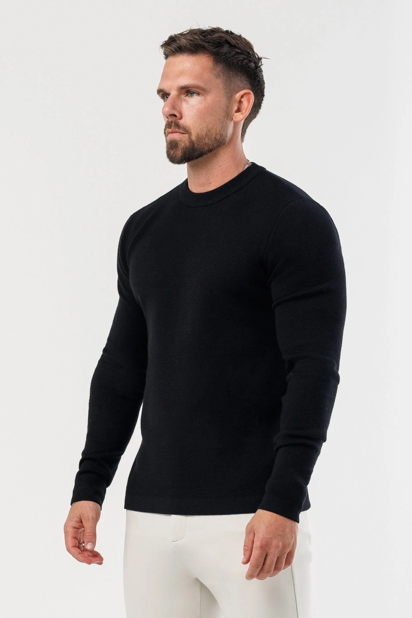 LUXE KNIT SWEATER - BLACK - Image 4