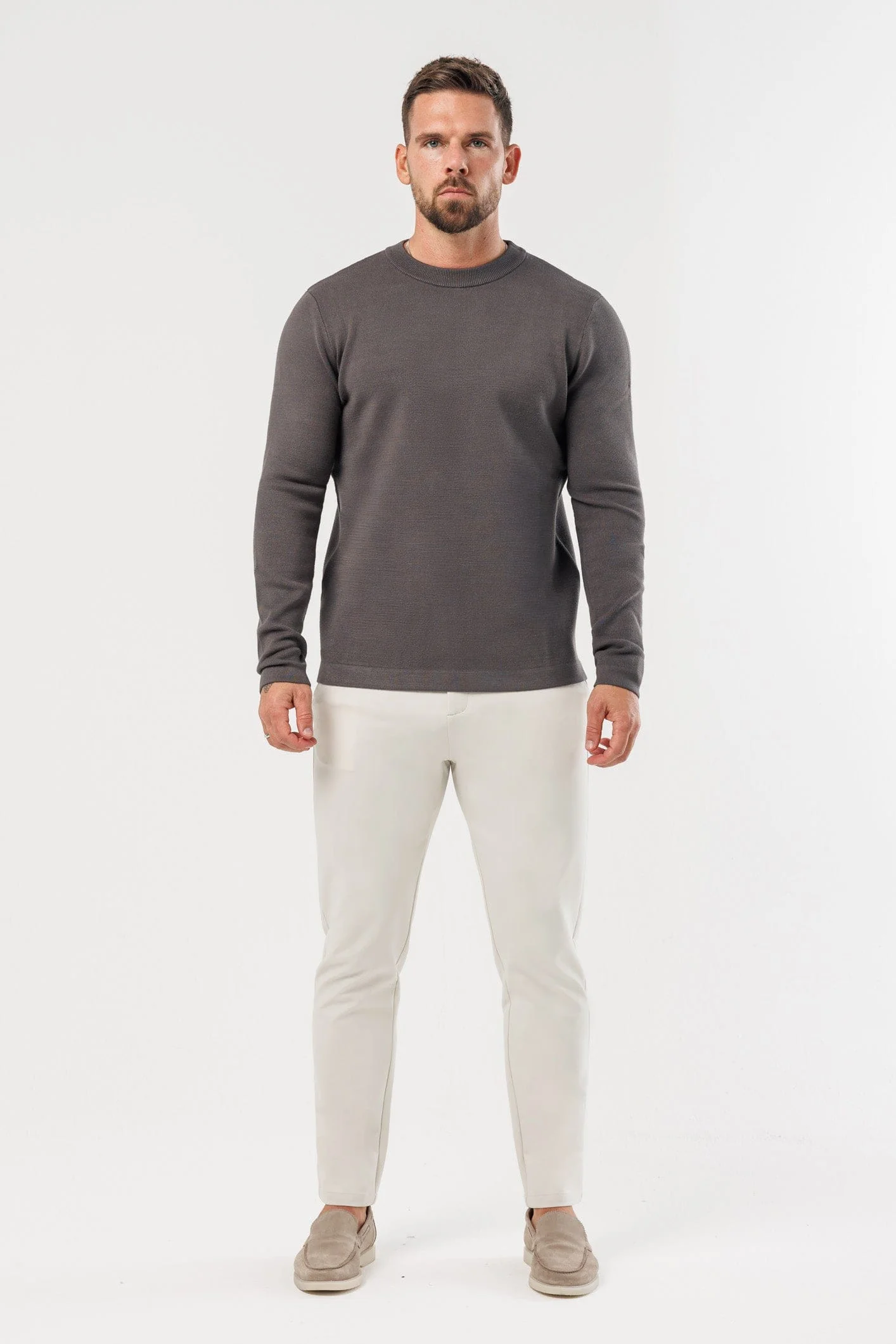 LUXE KNIT SWEATER - DARK GREY - Image 6