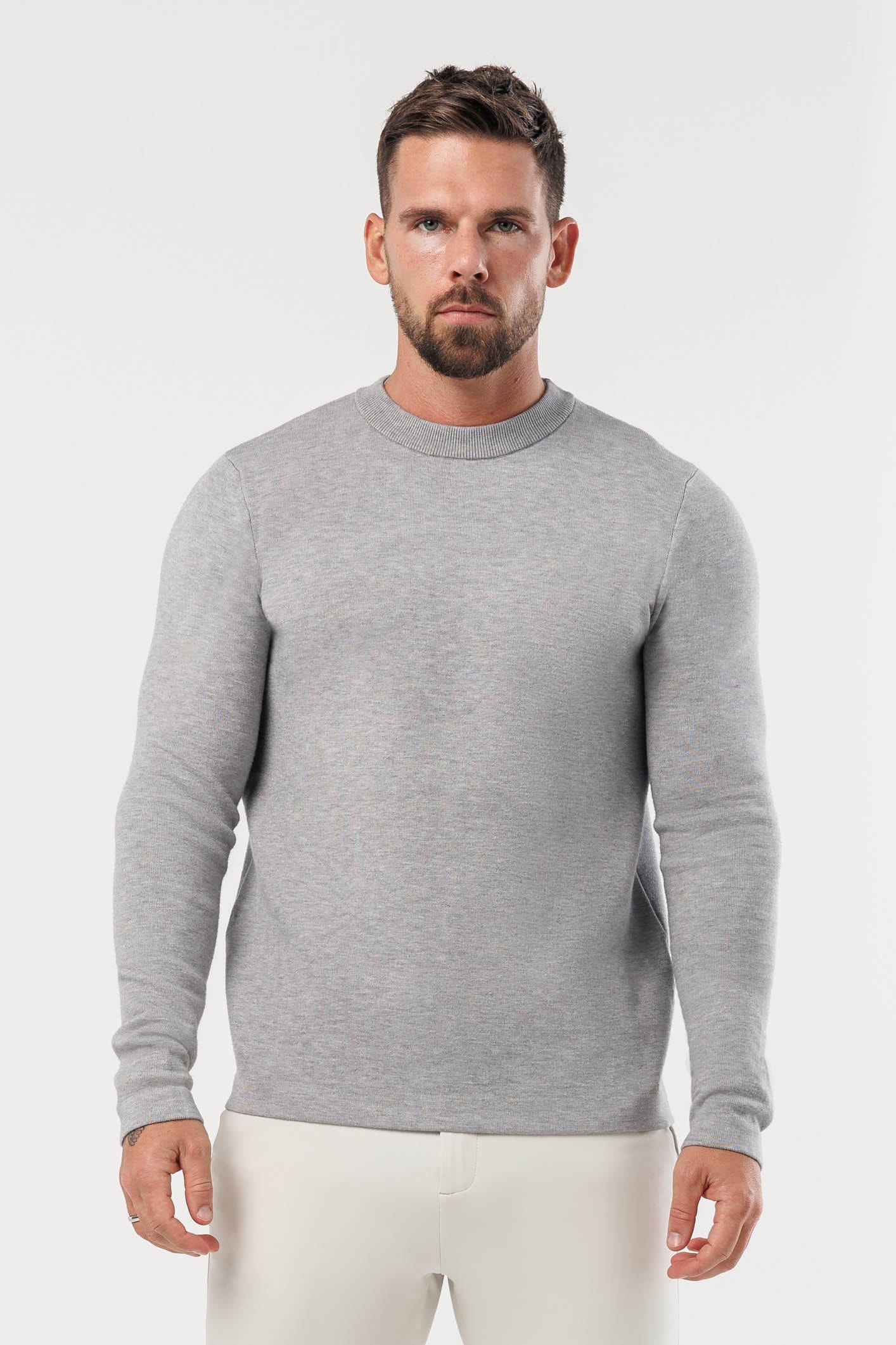 LUXE KNIT SWEATER - GREY - Image 2