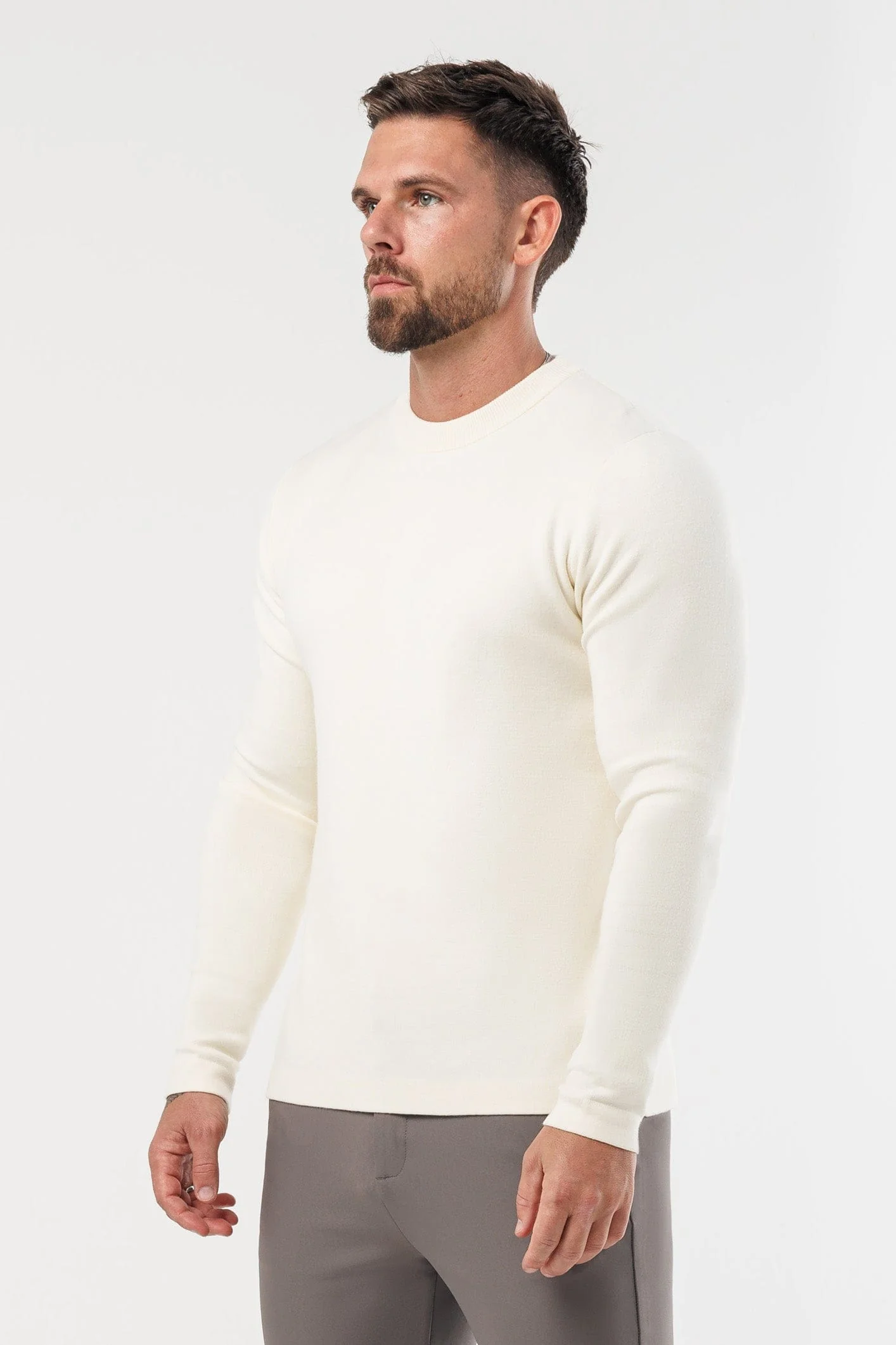 LUXE KNIT SWEATER - LIGHT CREAM - Image 2
