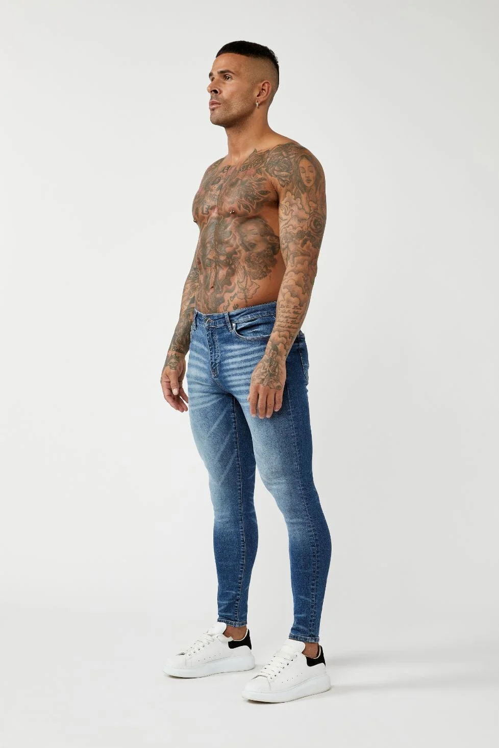 PREMIUM SKINNY FIT JEANS - DARK BLUE - Image 3