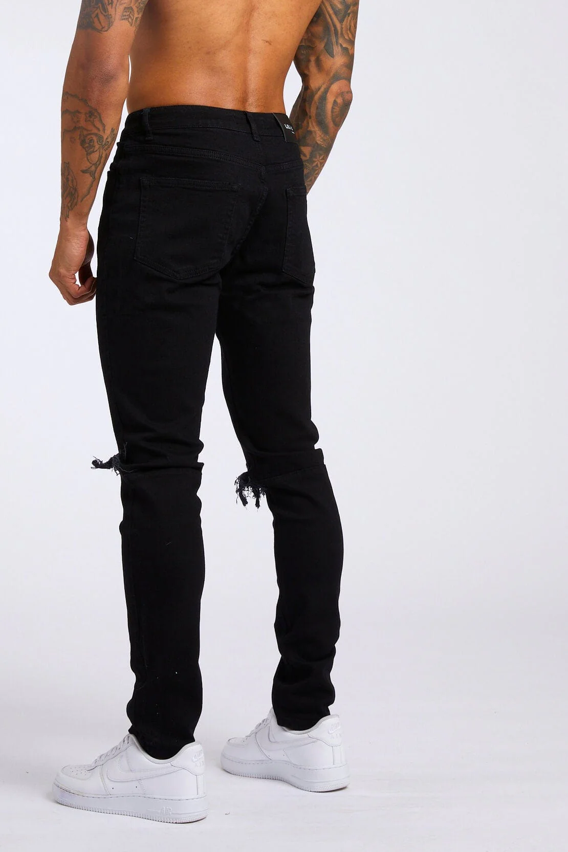 SLIM FIT JEANS 1.0 - BLACK DESTROYED KNEE - Image 7