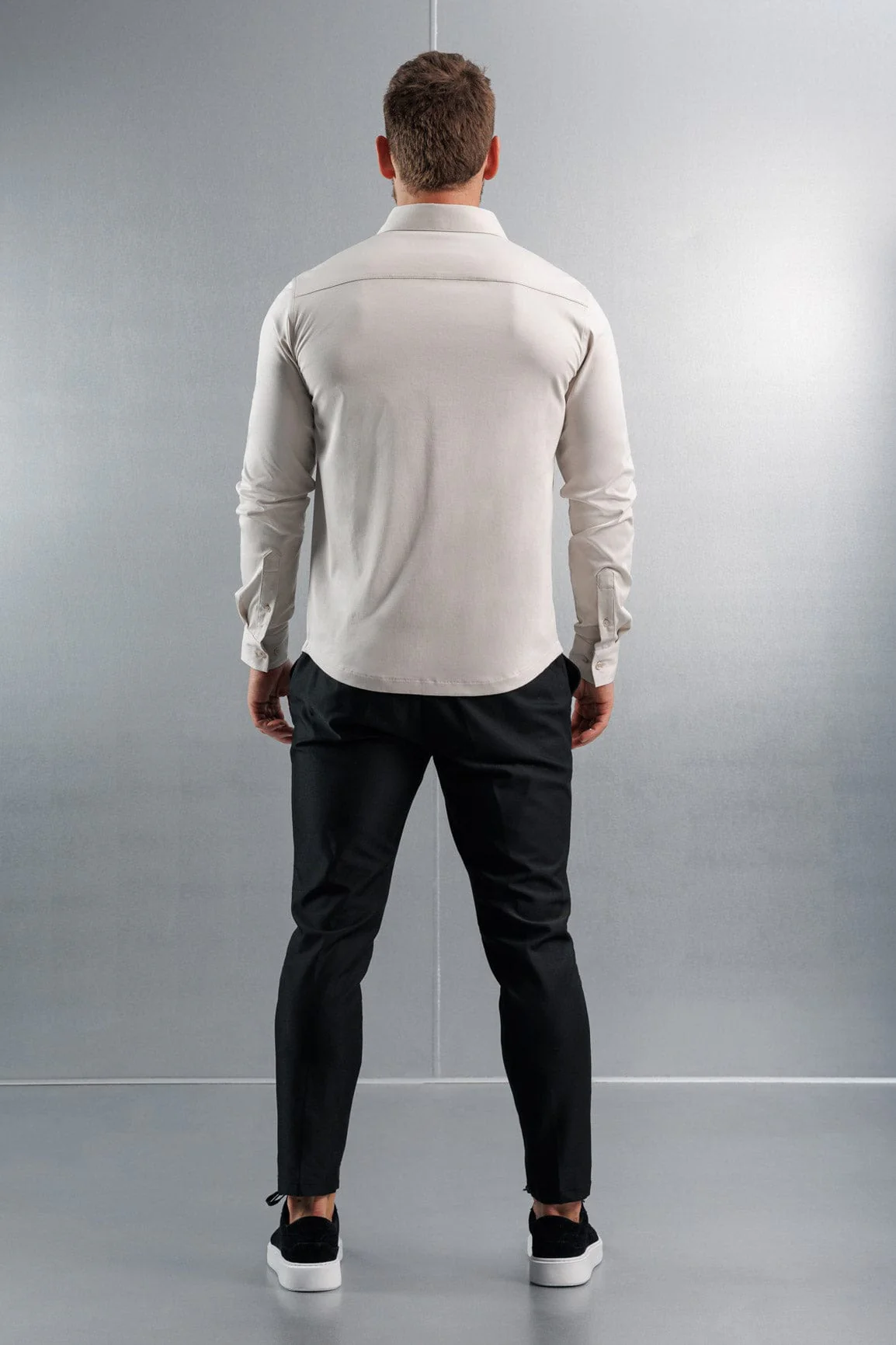 LUXE MERCERISED DRESS SHIRT - CREME - Image 5