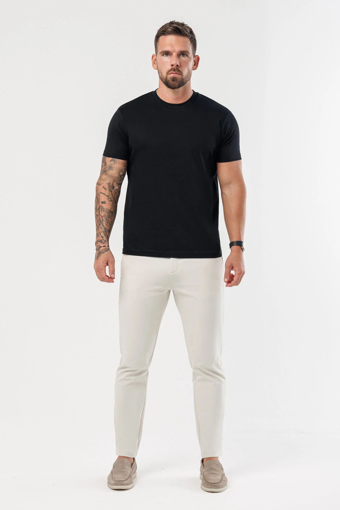 LUXE MERCERISED T-SHIRT - BLACK - Image 3