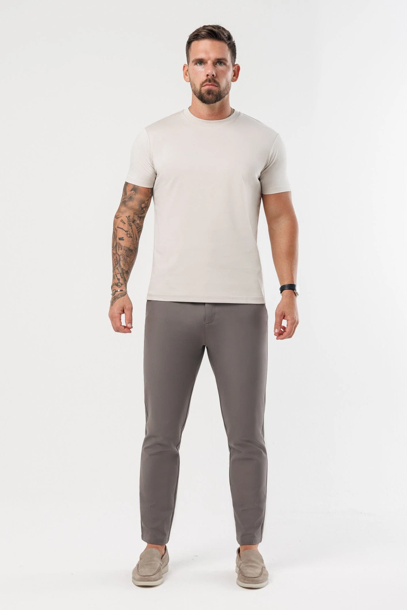 LUXE MERCERISED T-SHIRT - CREME - Image 2