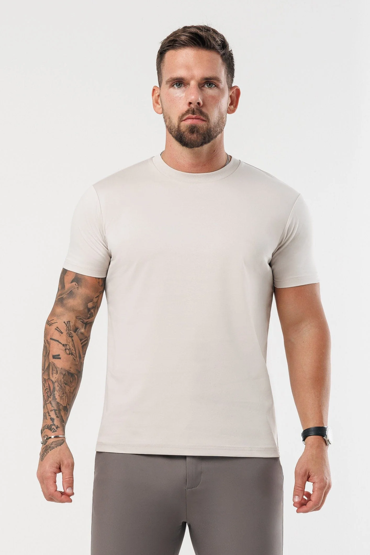 LUXE MERCERISED T-SHIRT - CREME - Image 3
