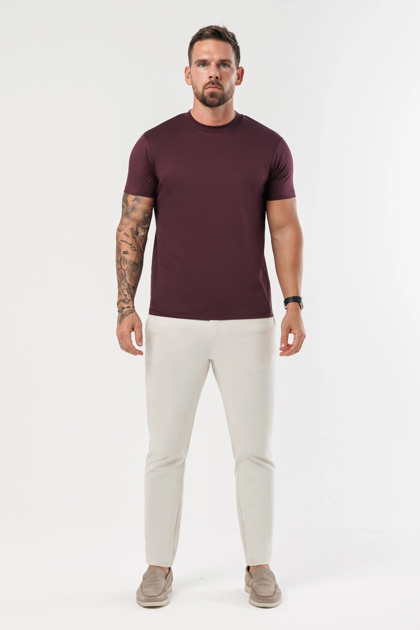 LUXE MERCERISED T-SHIRT - BURGUNDY - Image 2