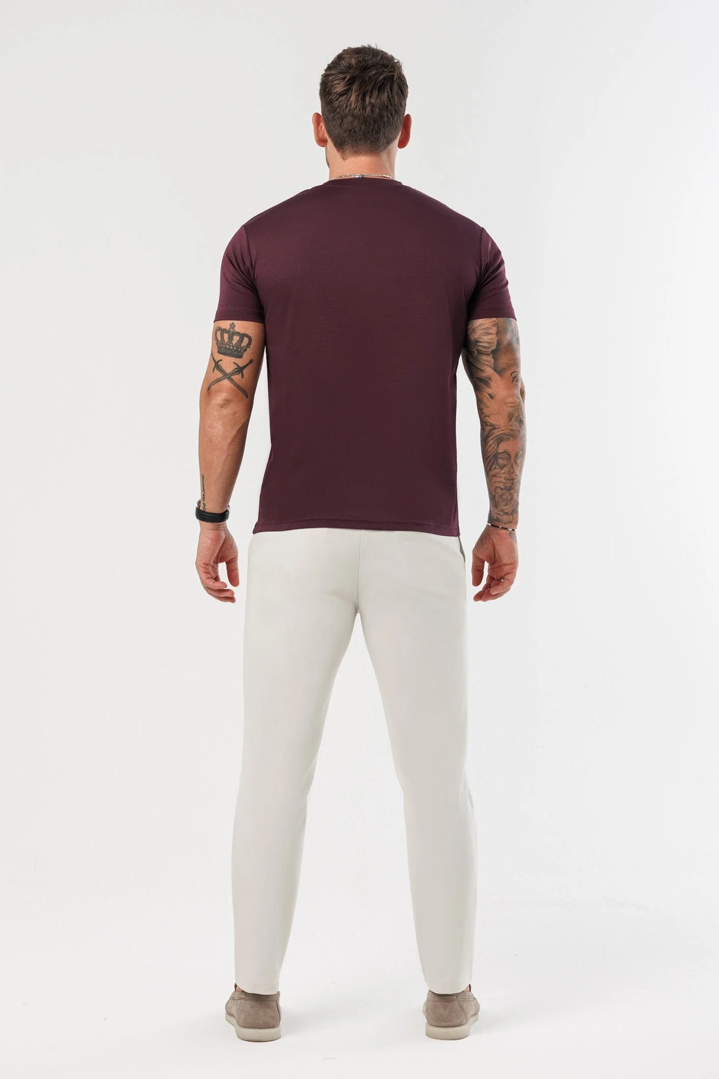 LUXE MERCERISED T-SHIRT - BURGUNDY - Image 6