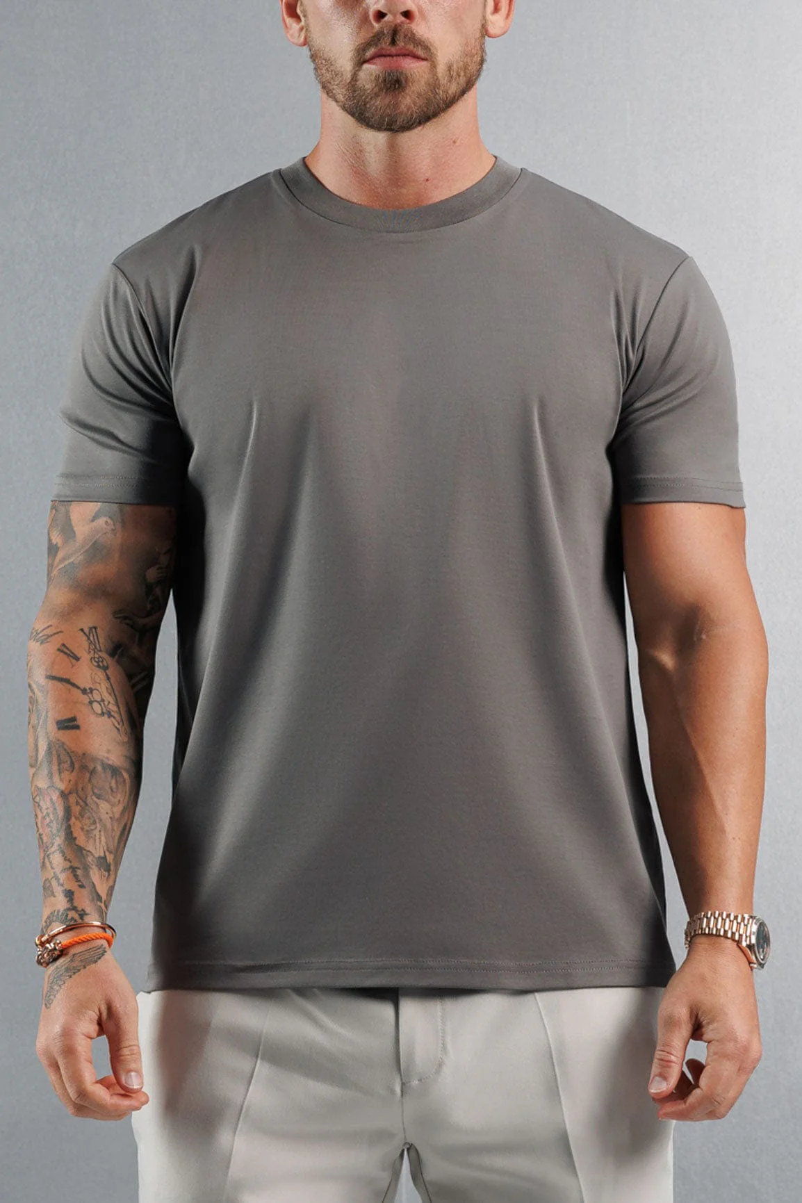 MERCERISED T-SHIRT - DARK GREY