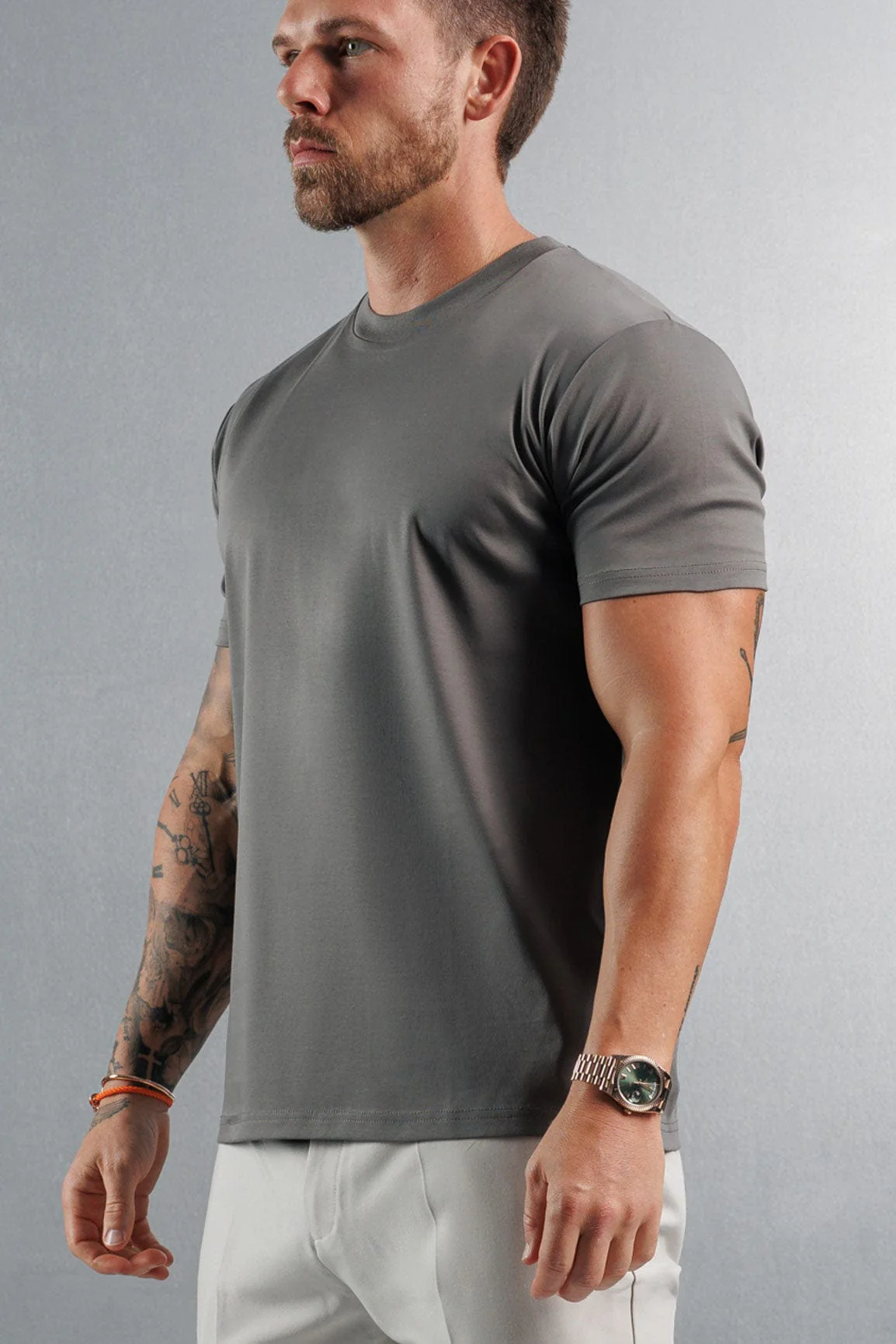 MERCERISED T-SHIRT - DARK GREY - Image 5