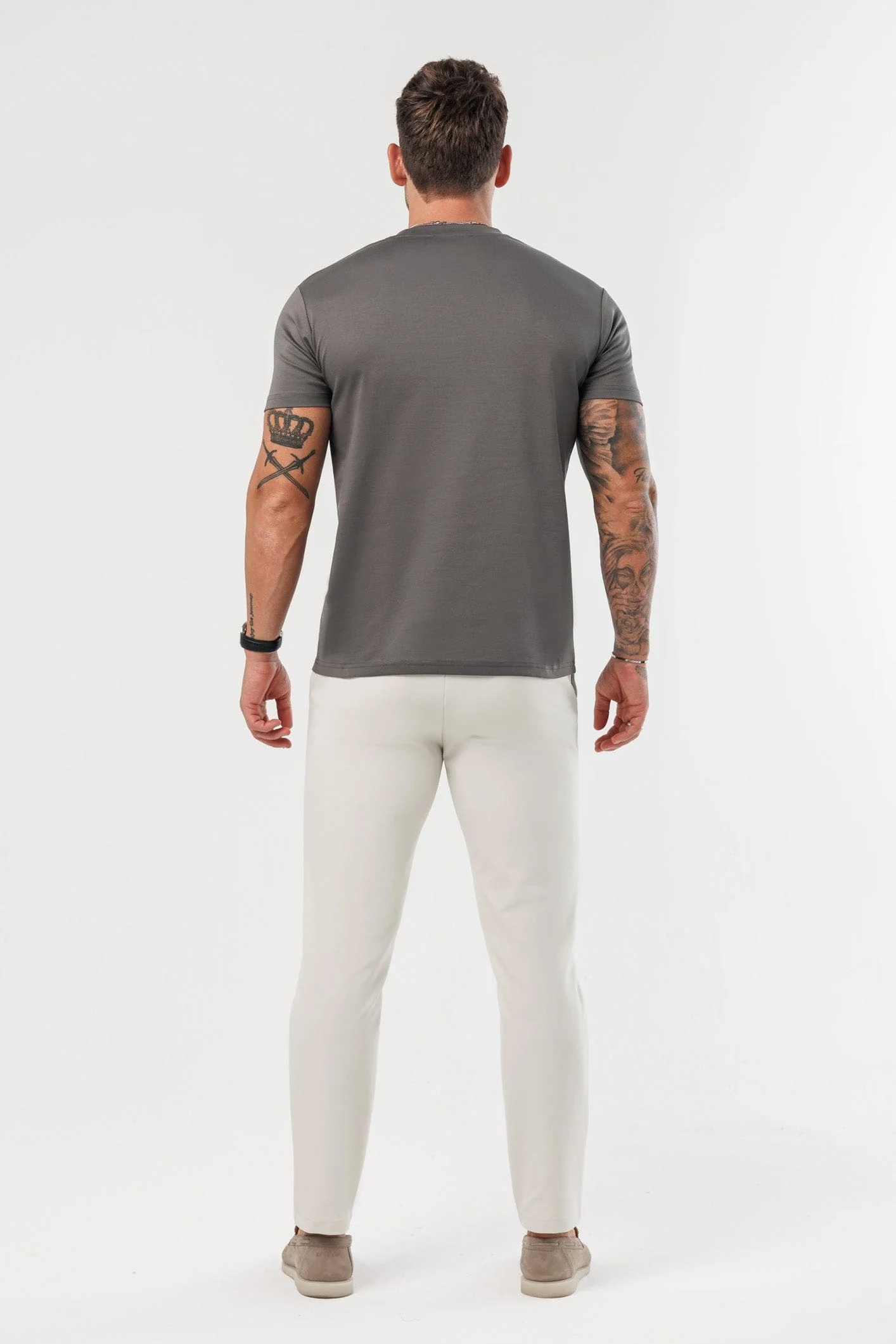 LUXE MERCERISED T-SHIRT - GREY - Image 7