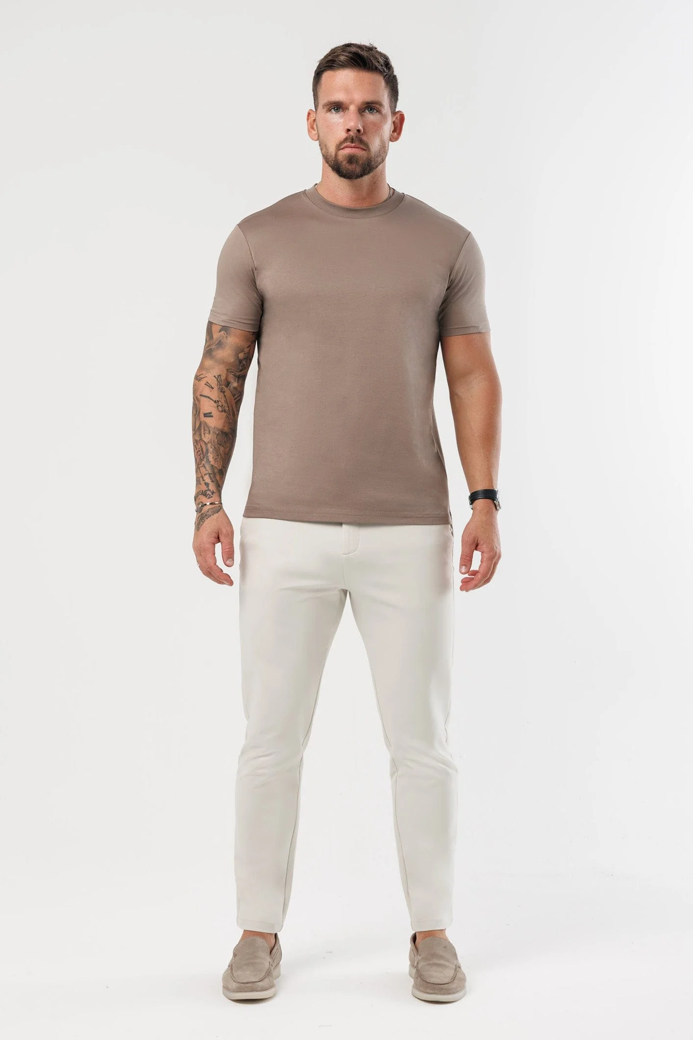 LUXE MERCERISED T-SHIRT - MOCHA - Image 3