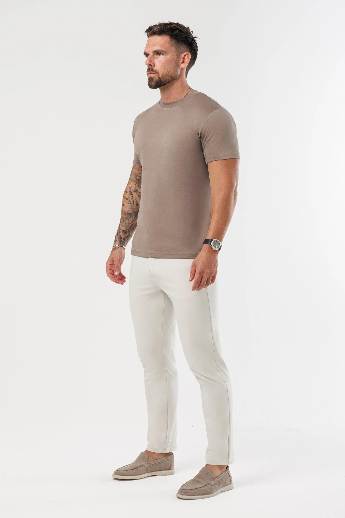 LUXE MERCERISED T-SHIRT - MOCHA - Image 5