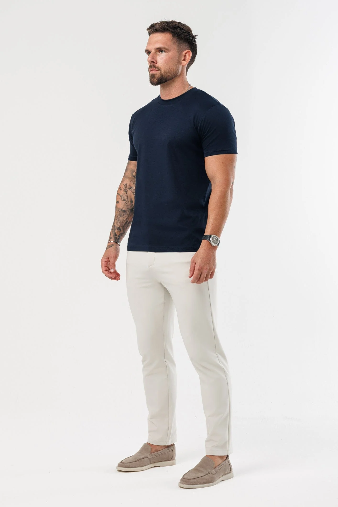 LUXE MERCERISED T-SHIRT - NAVY - Image 7