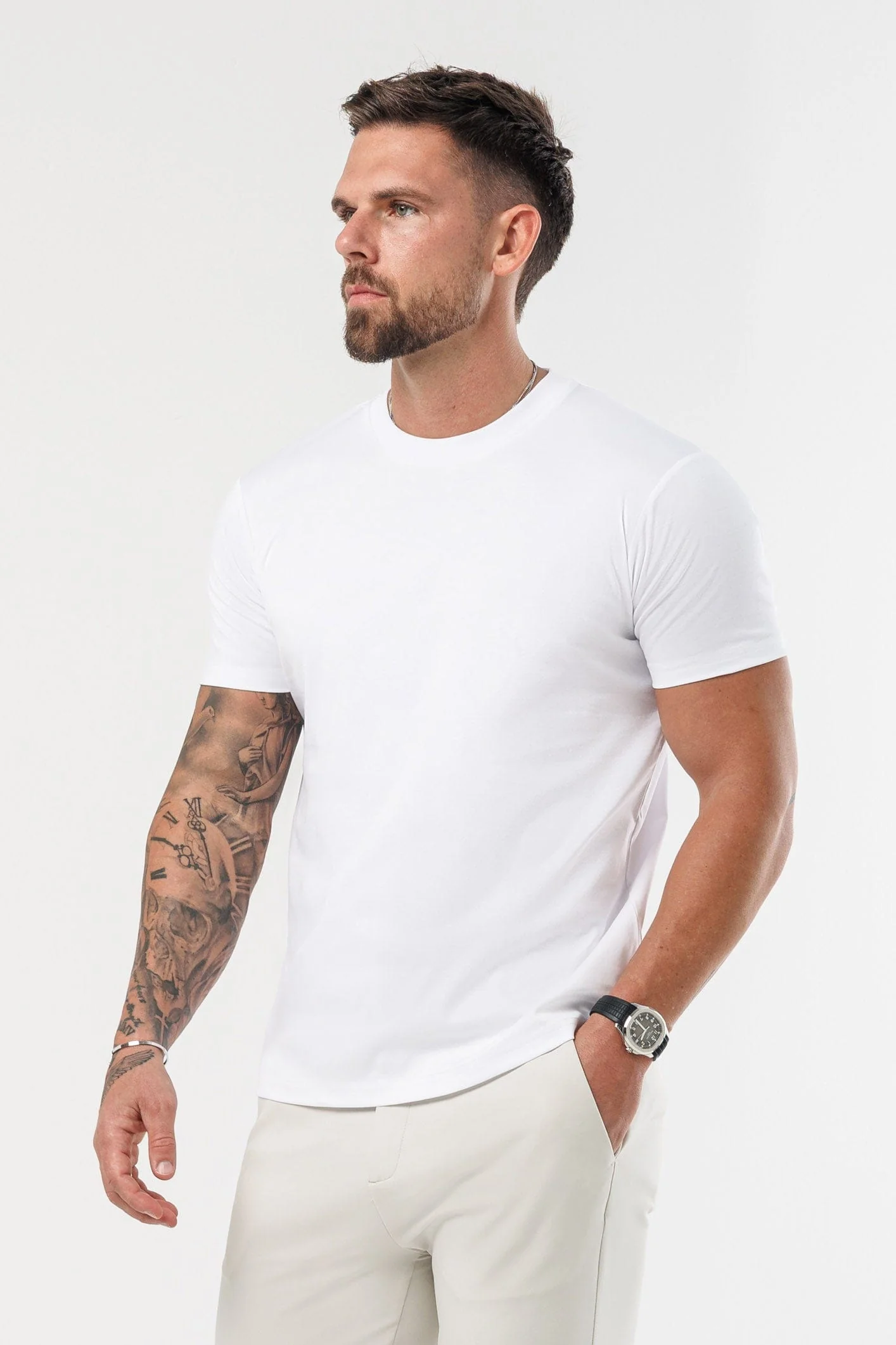 LUXE MERCERISED T-SHIRT - WHITE - Image 6