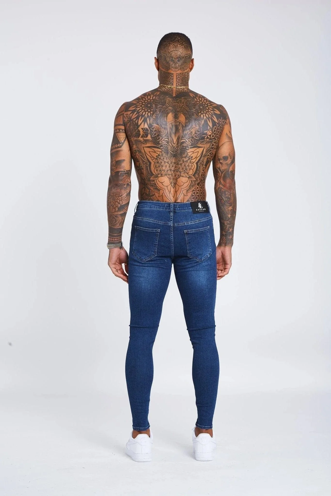 SKINNY FIT JEANS NON RIPPED - DARK BLUE - Image 3