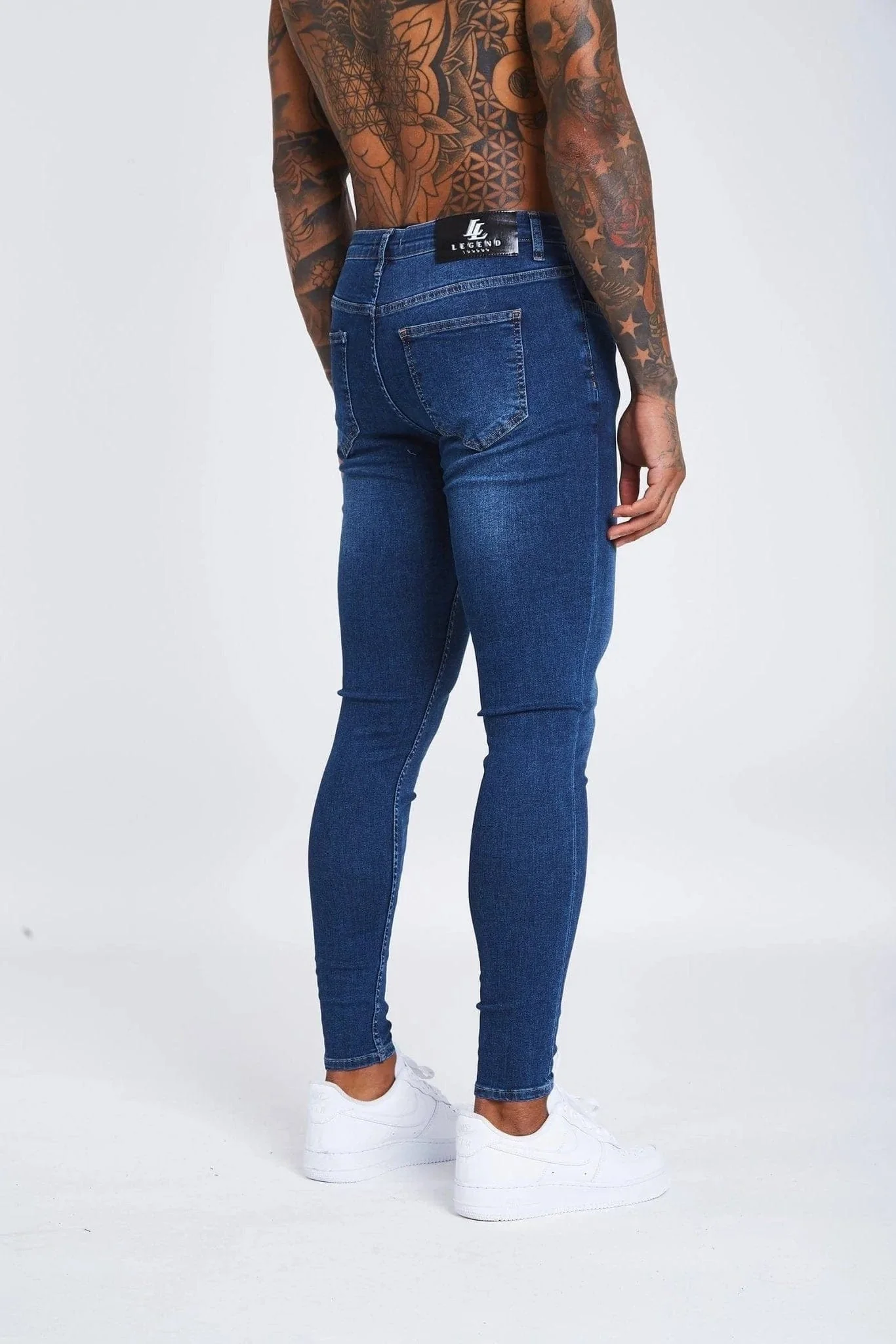 SKINNY FIT JEANS NON RIPPED - DARK BLUE - Image 5