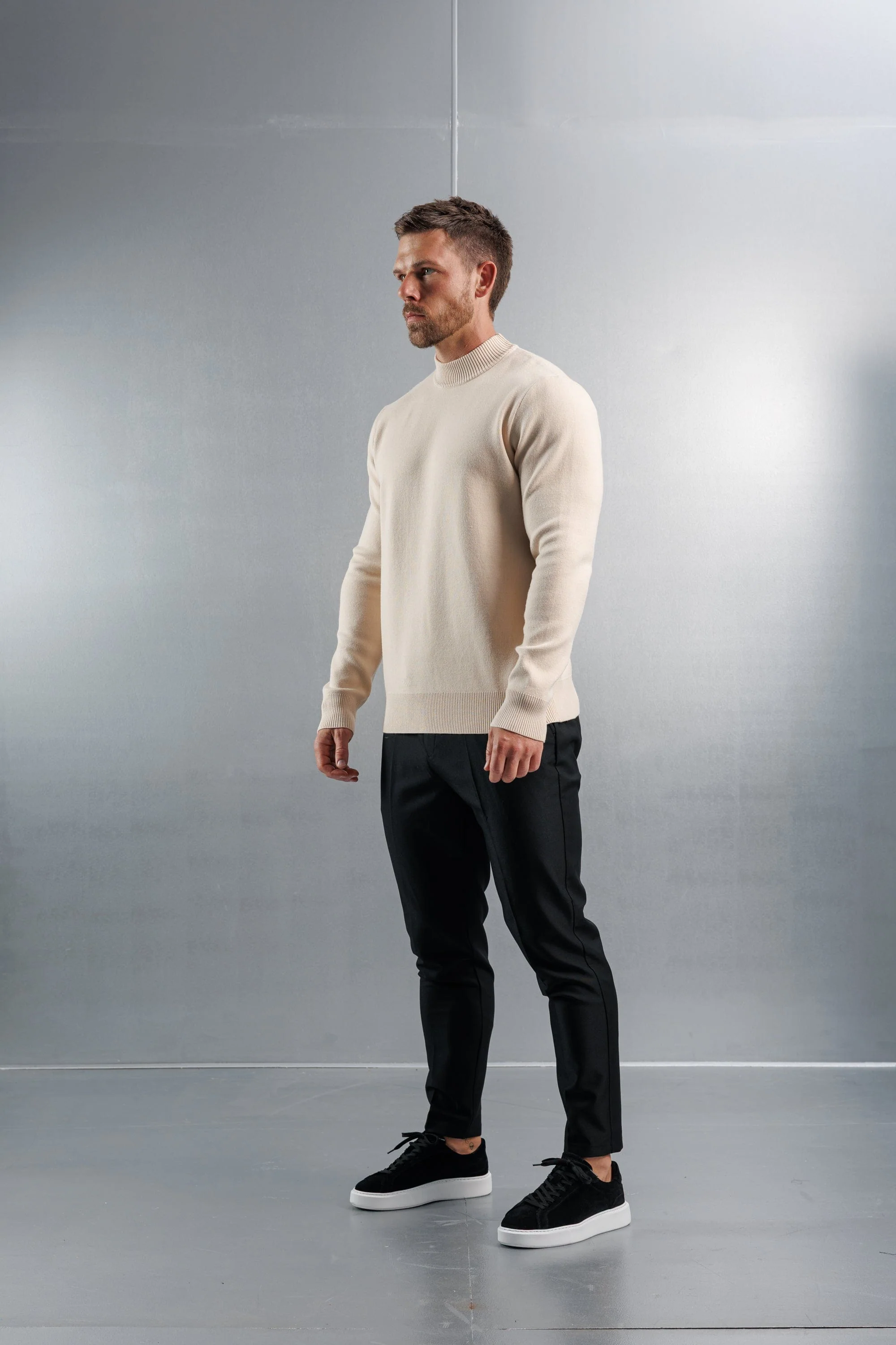 MOCK NECK SWEATER - CREME - Image 5