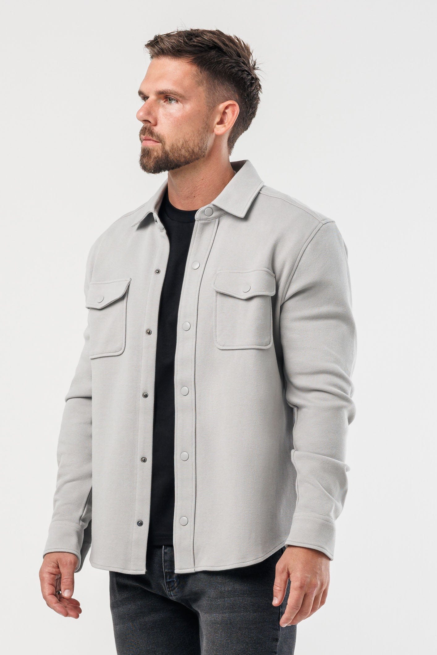 OVERSHIRT - LIGHT GREY - Image 3