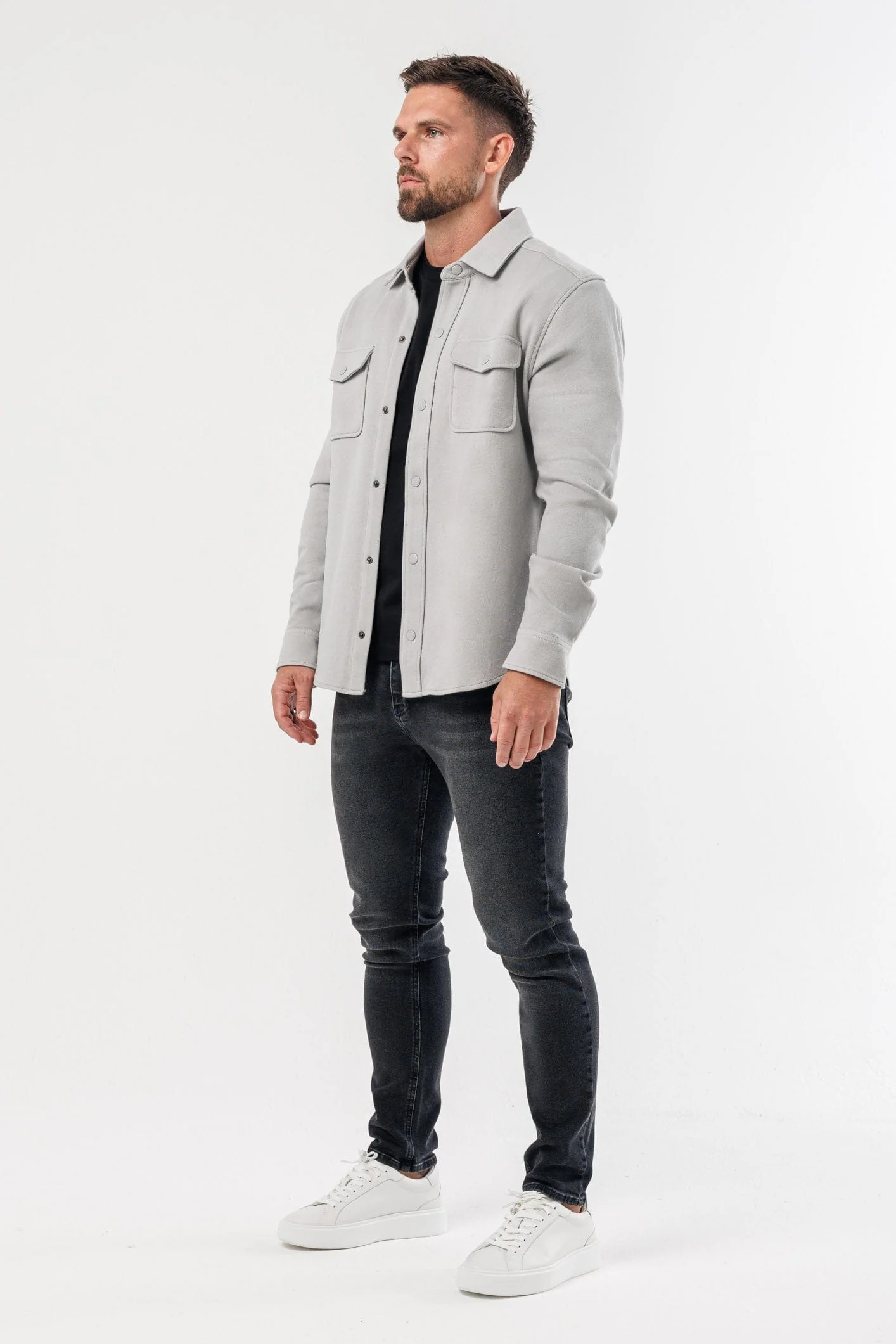 OVERSHIRT - LIGHT GREY - Image 4