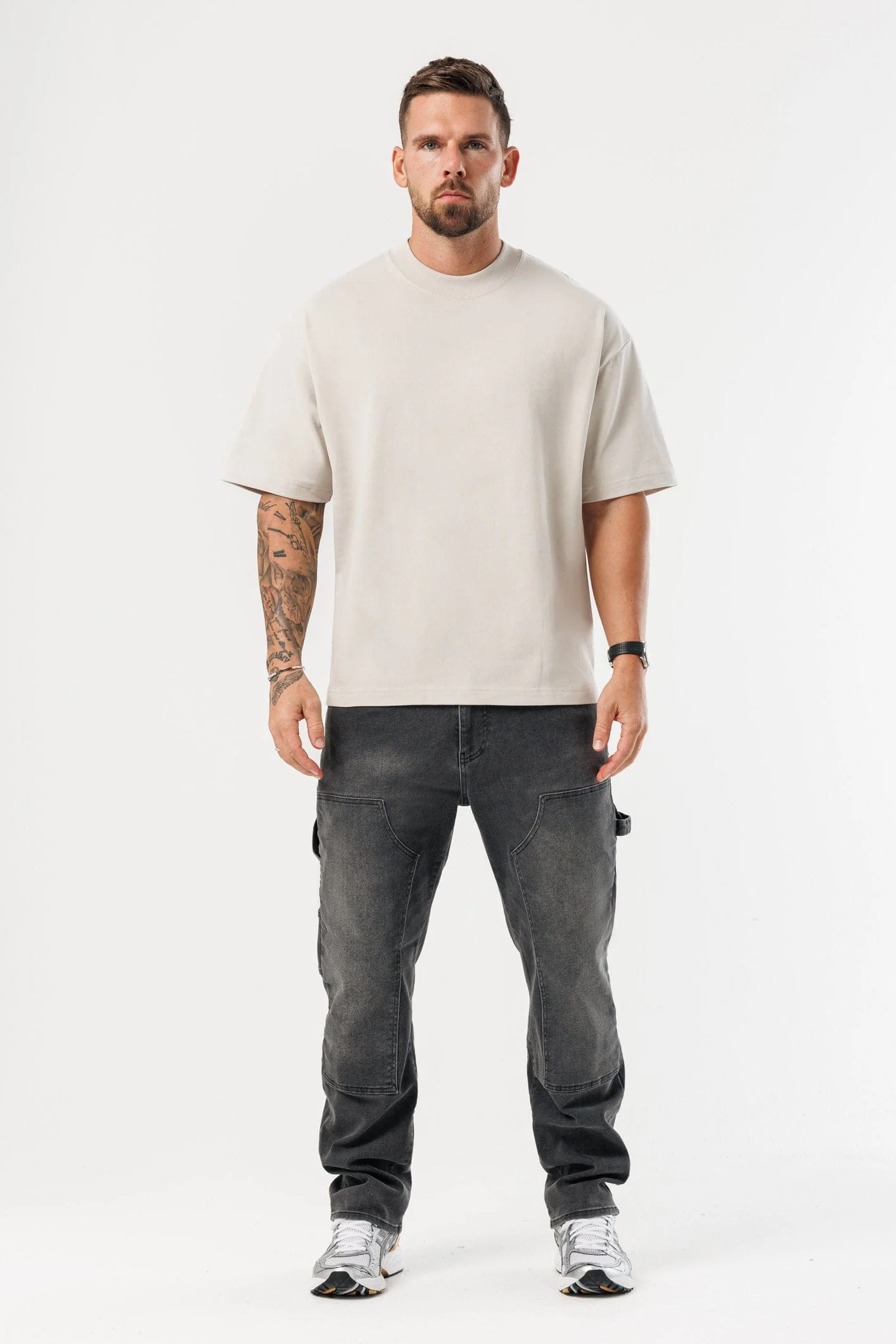 OVERSIZED T-SHIRT - BEIGE - Image 2