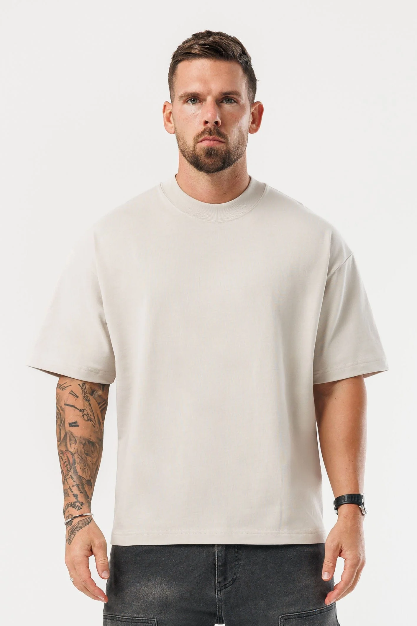 OVERSIZED T-SHIRT - BEIGE - Image 3