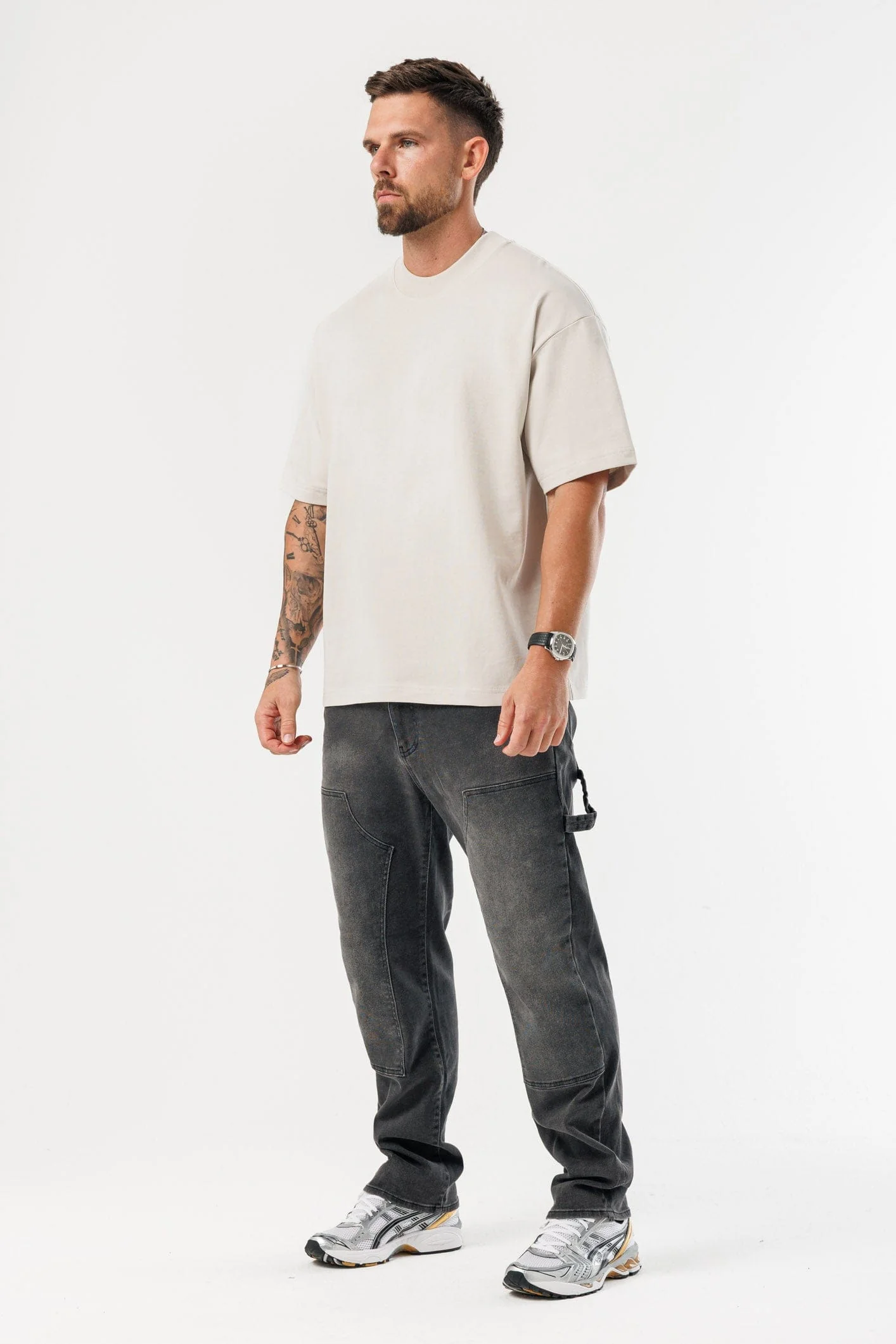 OVERSIZED T-SHIRT - BEIGE - Image 4