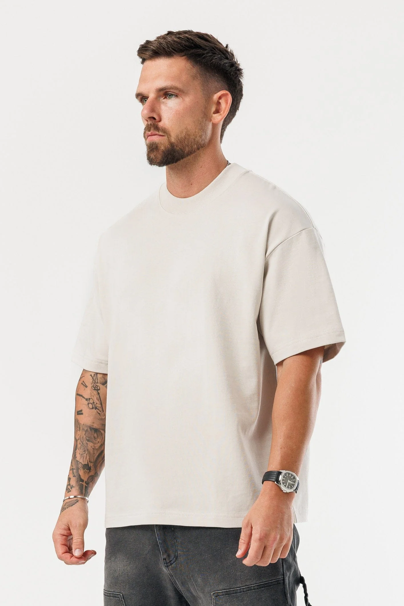 OVERSIZED T-SHIRT - BEIGE - Image 5